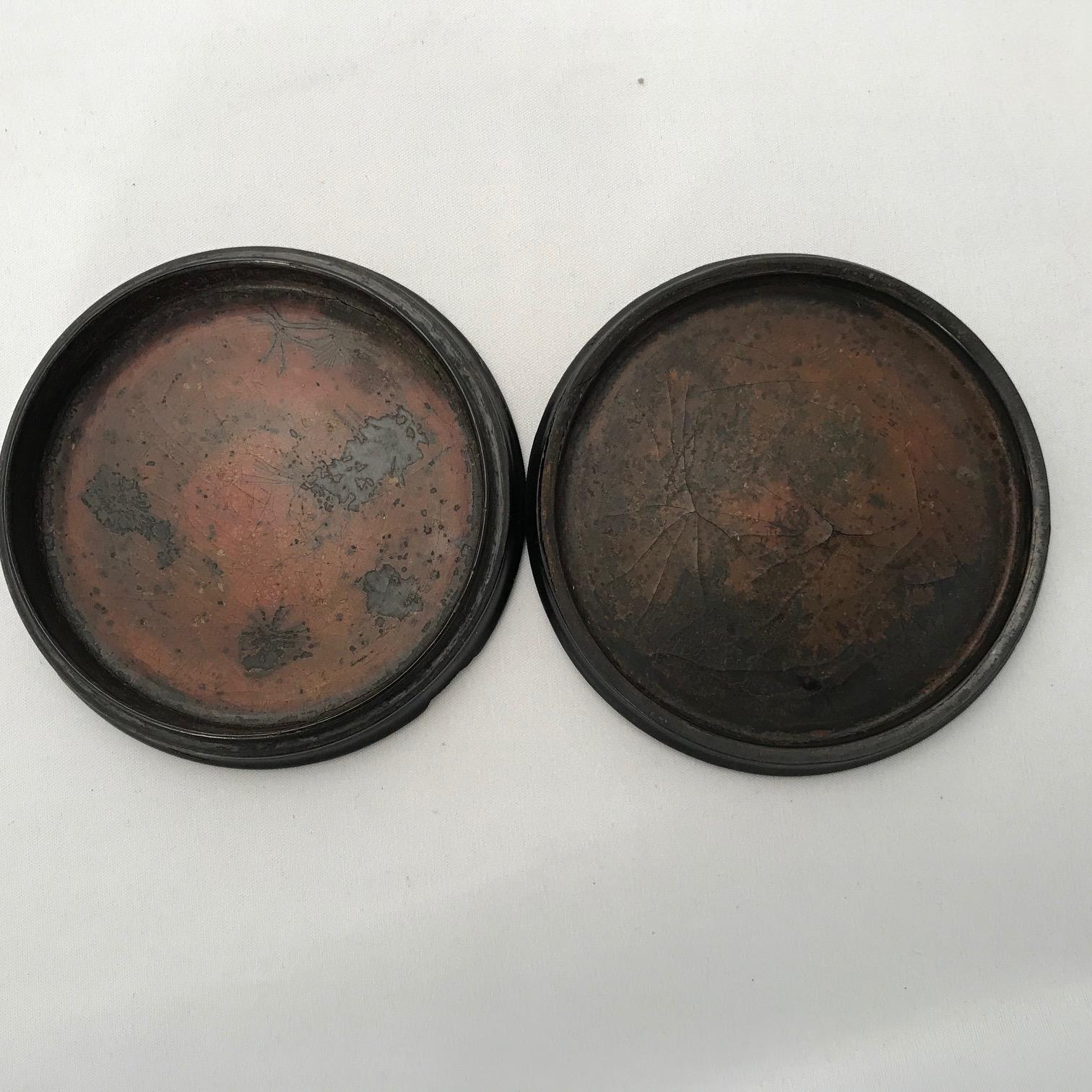 19th Century Brunswick Round Snuff Box, Painted with a Banker For Sale