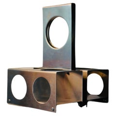 A brushed steel wine rack  - François Monnet - France - 1970s