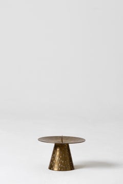 Brutalist Brass Candlestick