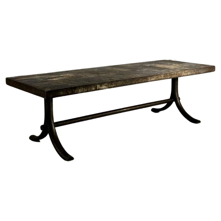 A BRUTALIST RUSTIC-POST-MODERN SEVENTIES COFFEE TABLE, France 1960-1970 For Sale