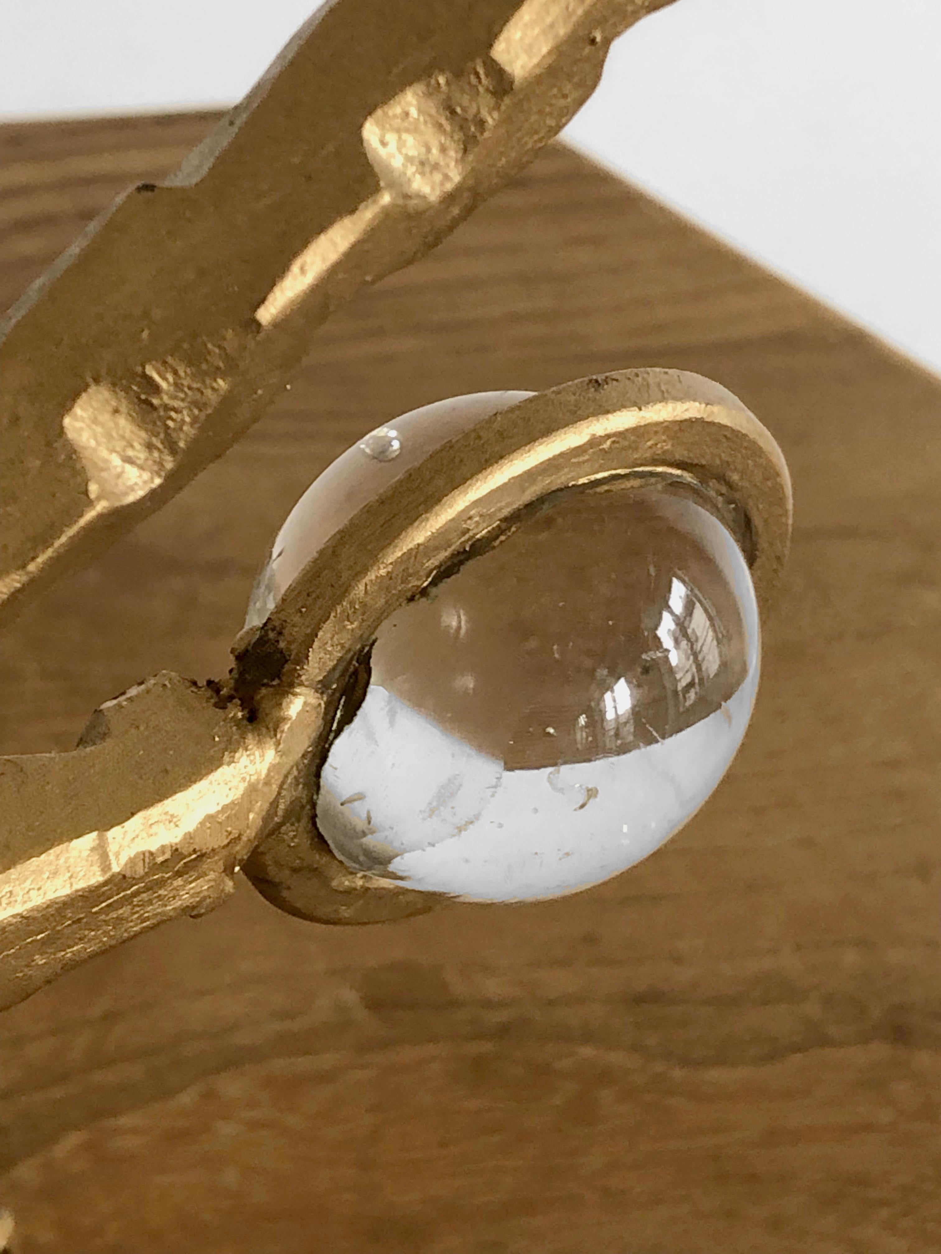 BRUTALIST Golden SHABBY-CHIC CANDELABRA CANDLESTICK en fer forgé, France 2001 en vente 6