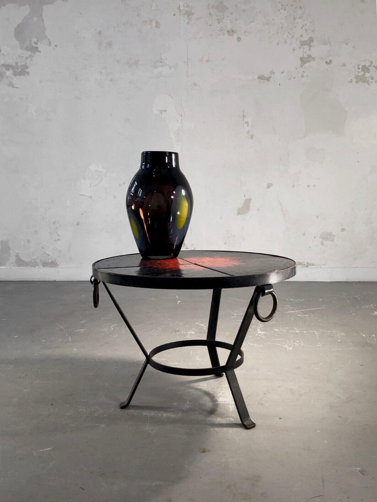 A MID-CENTURY-MODERN BRUTALIST MODERNIST Ceramic COFFEE SIDE TABLE, France 1950 For Sale 3