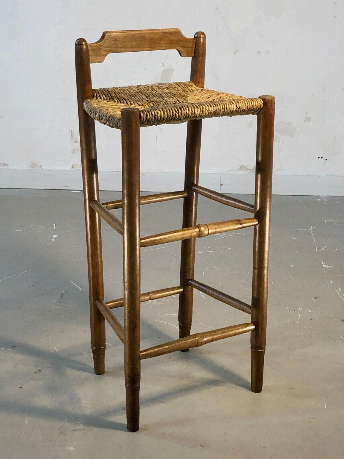 A BRUTALIST MID-CENTURY-MODERN RUSTIC BAR STOOL CHAIR, France 1950 For Sale 4
