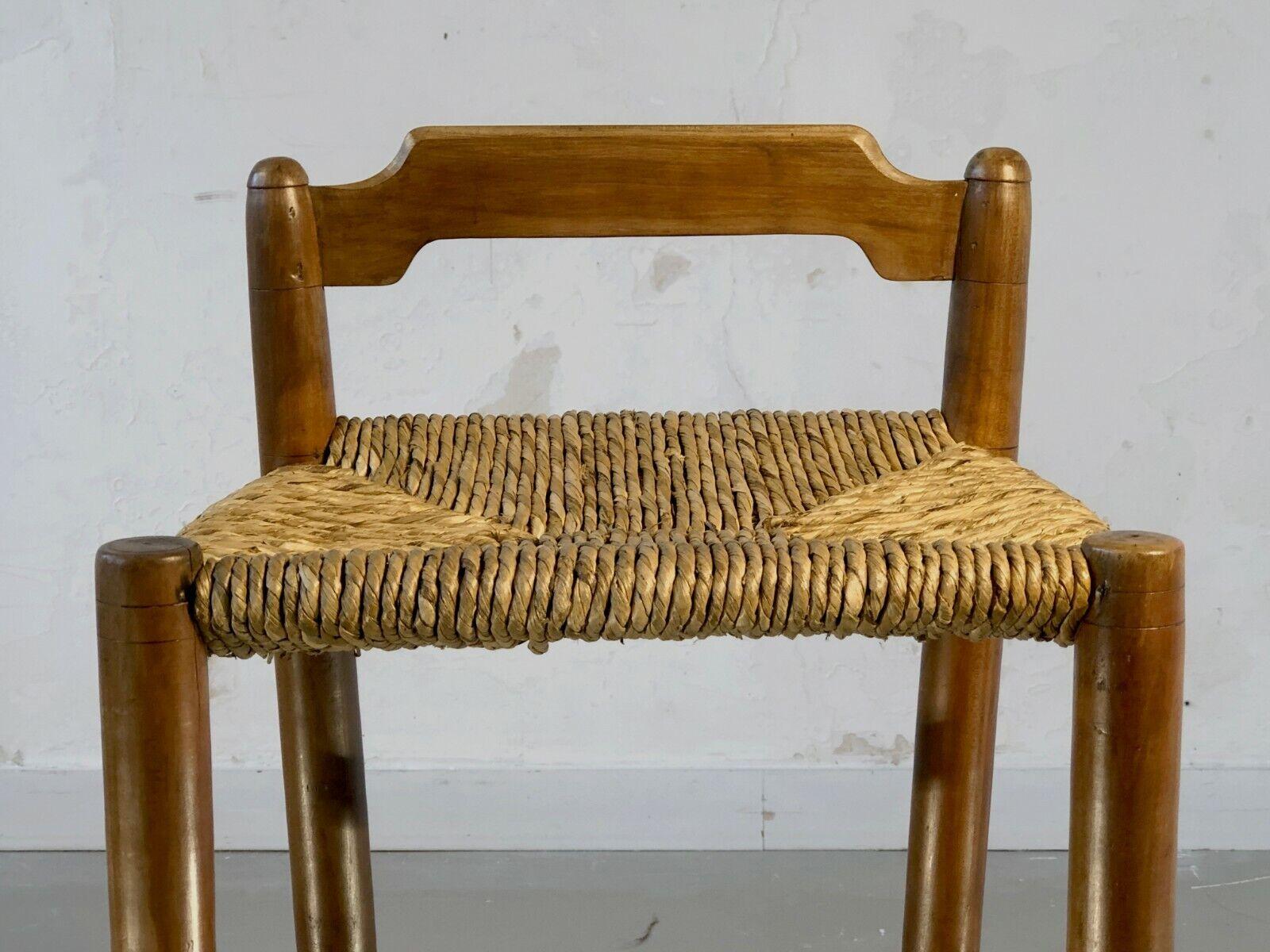A BRUTALIST MID-CENTURY-MODERN RUSTIC BAR STOOL CHAIR, France 1950 For Sale 6
