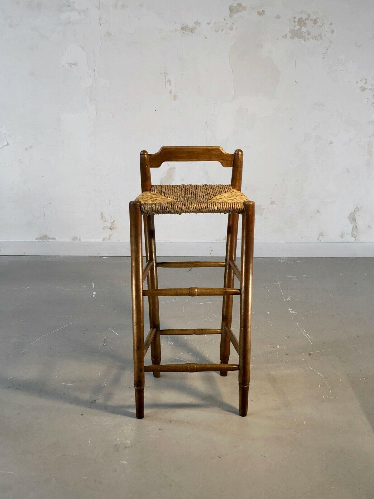 A BRUTALIST MID-CENTURY-MODERN RUSTIC BAR STOOL CHAIR, France 1950 For Sale 8