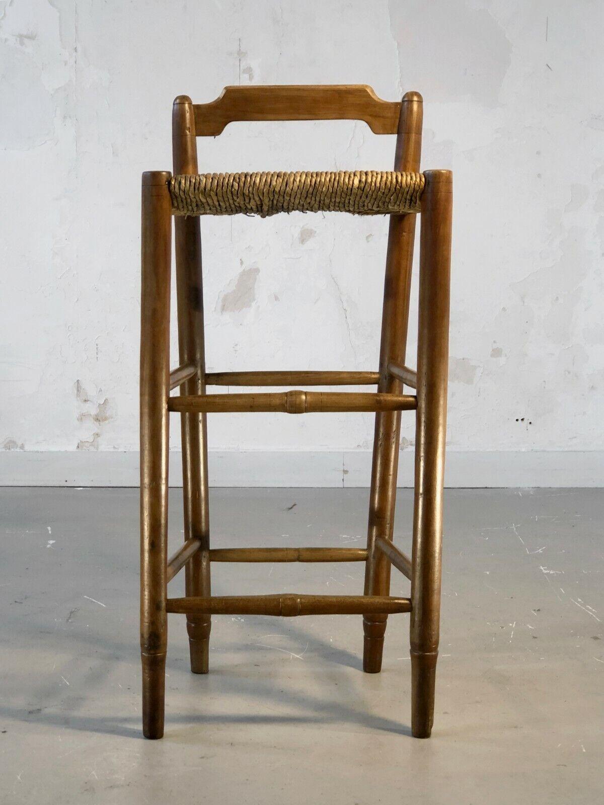 Mid-20th Century A BRUTALIST MID-CENTURY-MODERN RUSTIC BAR STOOL CHAIR, France 1950 For Sale