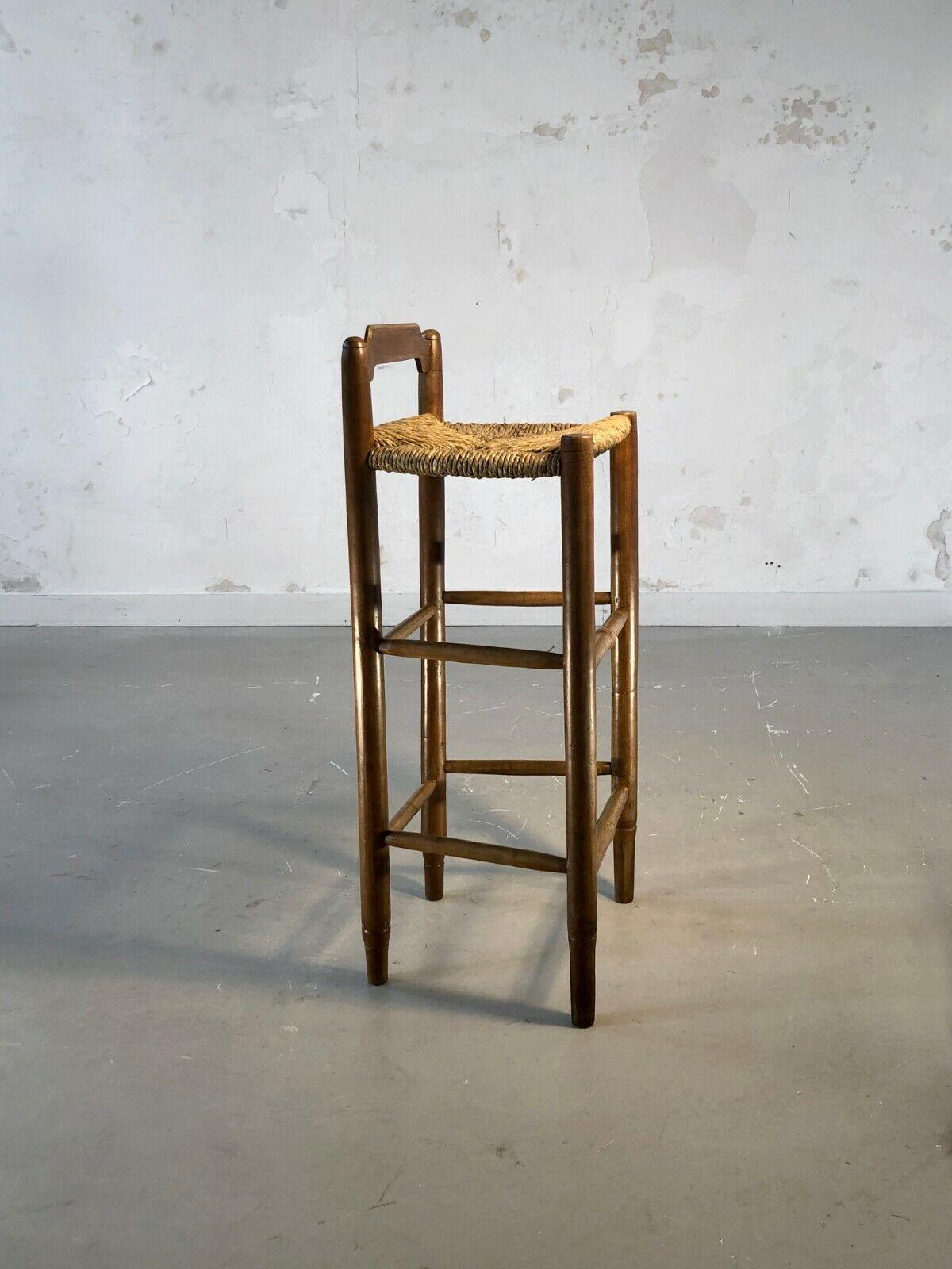 A BRUTALIST MID-CENTURY-MODERN RUSTIC BAR STOOL CHAIR, France 1950 For Sale 2