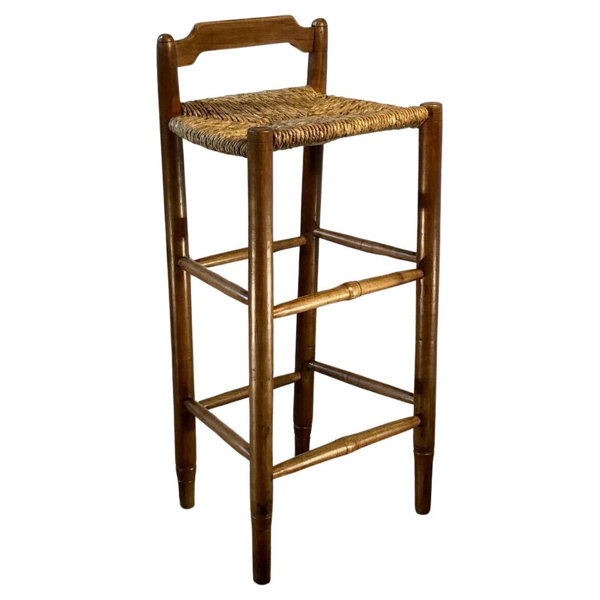 A BRUTALIST MID-CENTURY-MODERN RUSTIC BAR STOOL CHAIR, Frankreich 1950 im Angebot