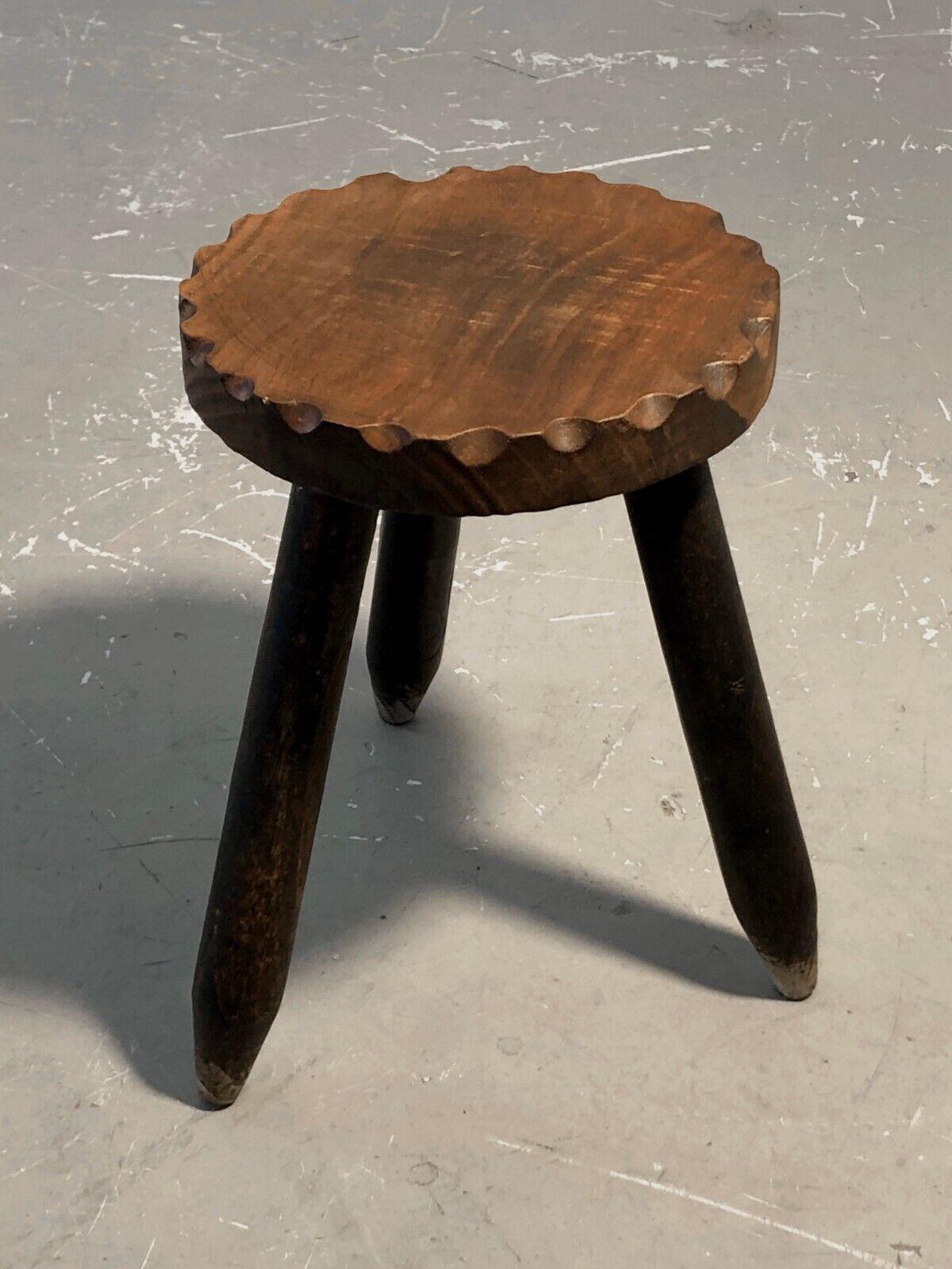 French A BRUTALIST MID-CENTURY-MODERN RUSTIC STOOL, MAROLLES Style, France 1950 For Sale