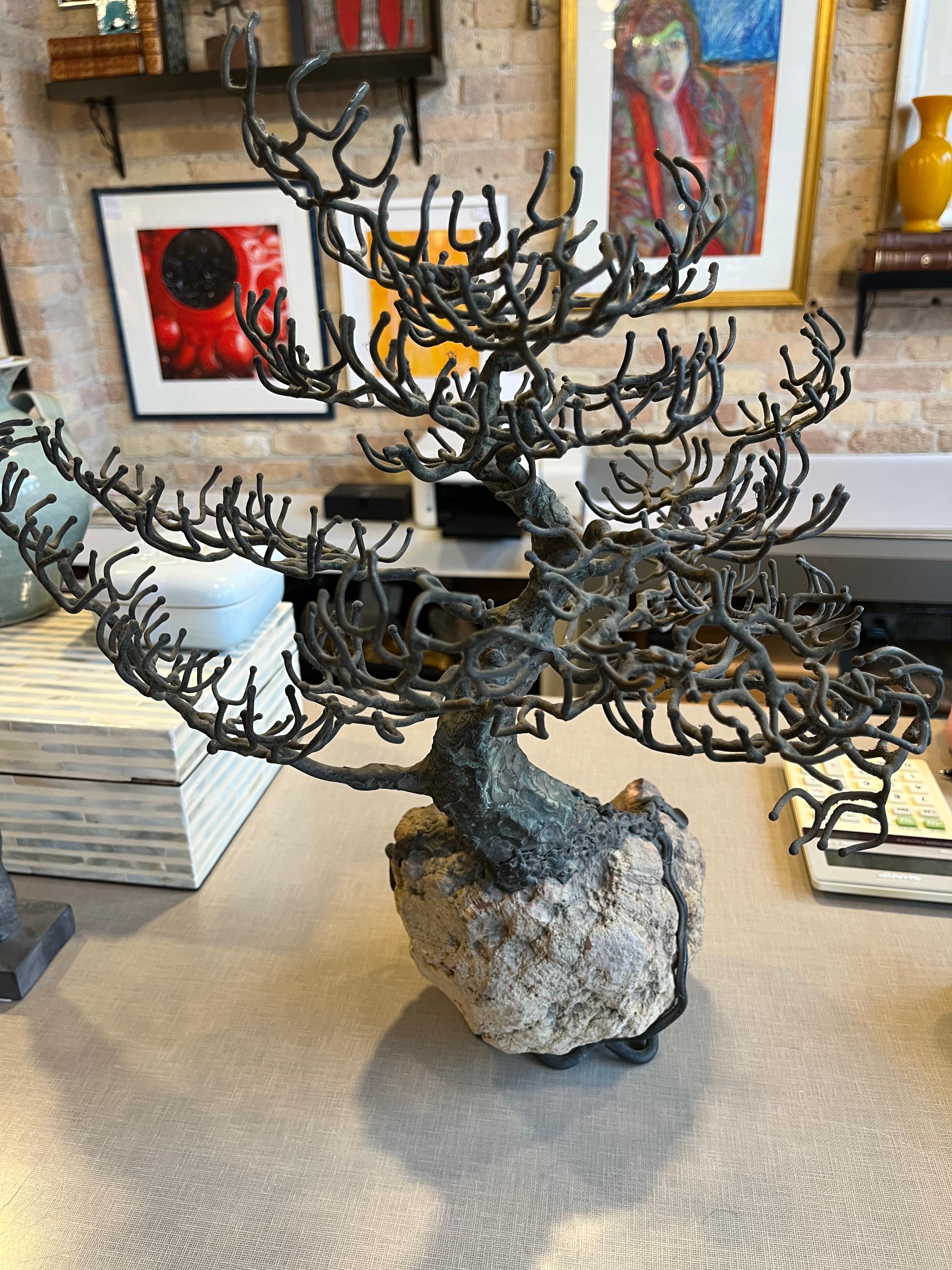 Mid-Century Modern Brutalist Mid-20th Century Wire Tree Sculpture by Silva Bucci For Sale