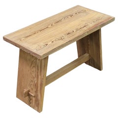 Brutalist Oak End Table