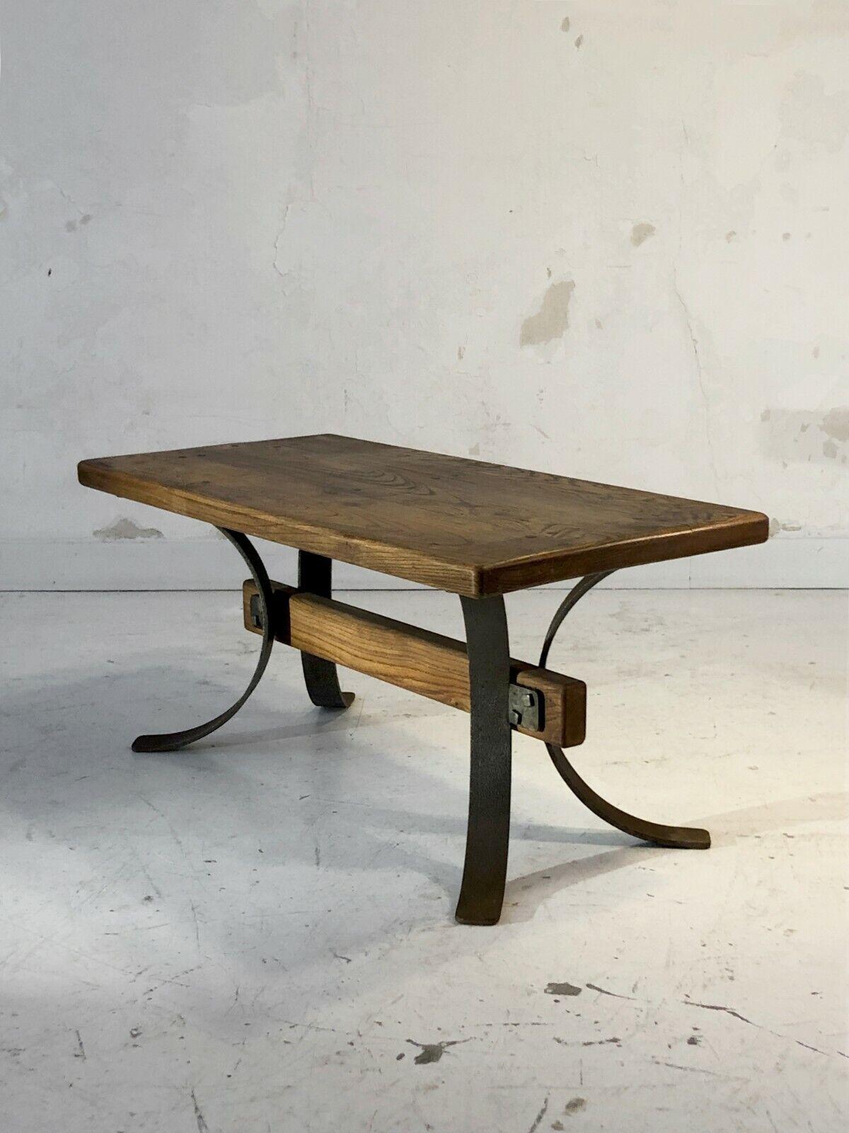Wrought Iron A BRUTALIST RUSTIC-MODERN Side or COFFFEE TABLE, France 1970 For Sale