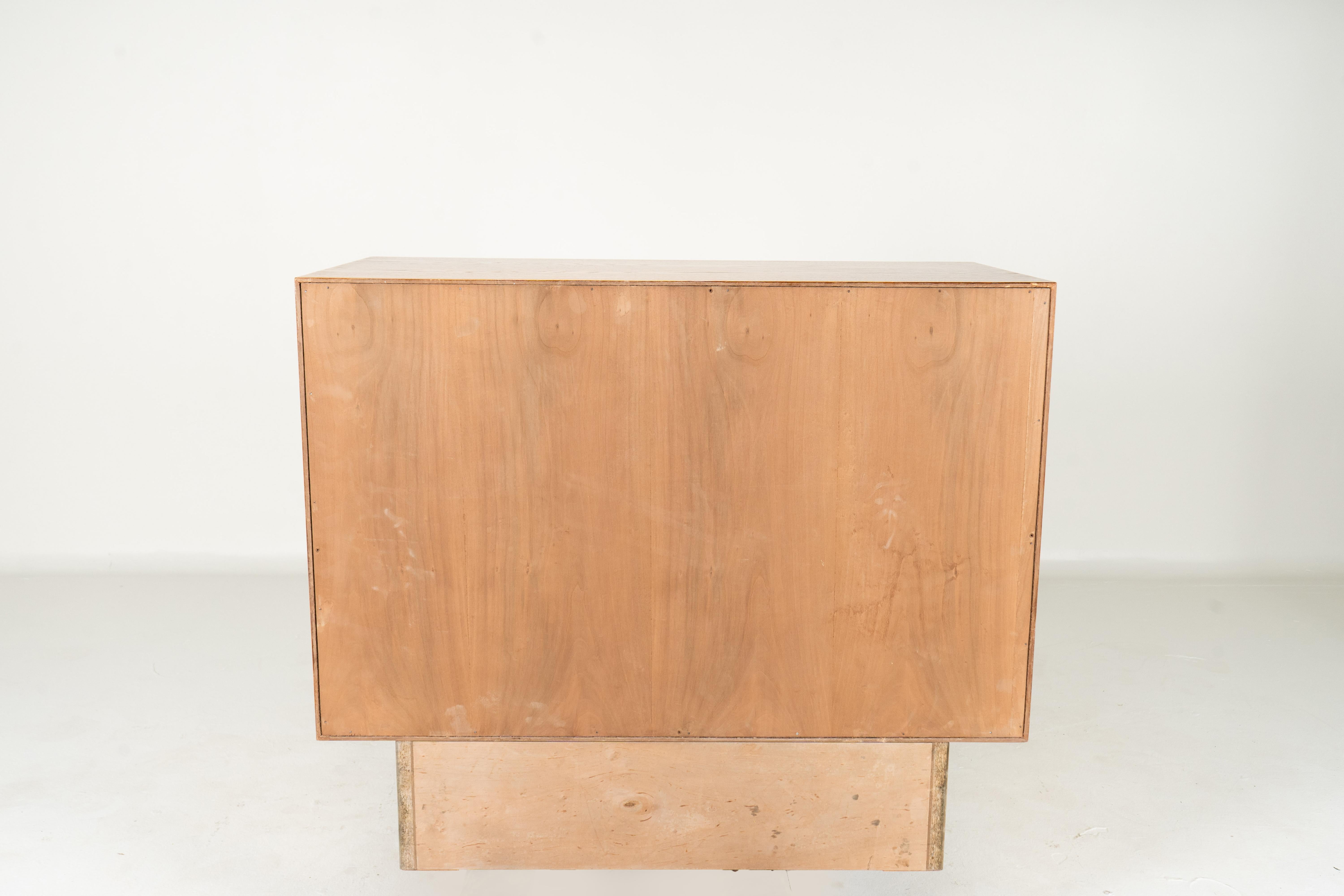 Contemporary A Brutalist Side Chest with Brass Handles For Sale