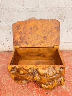 A brutalist solid elm chest