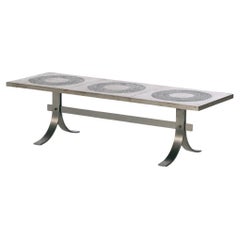 A Brutalist Steel and Ceramic Coffee Table by Marc D’Haenens, C. 1970.