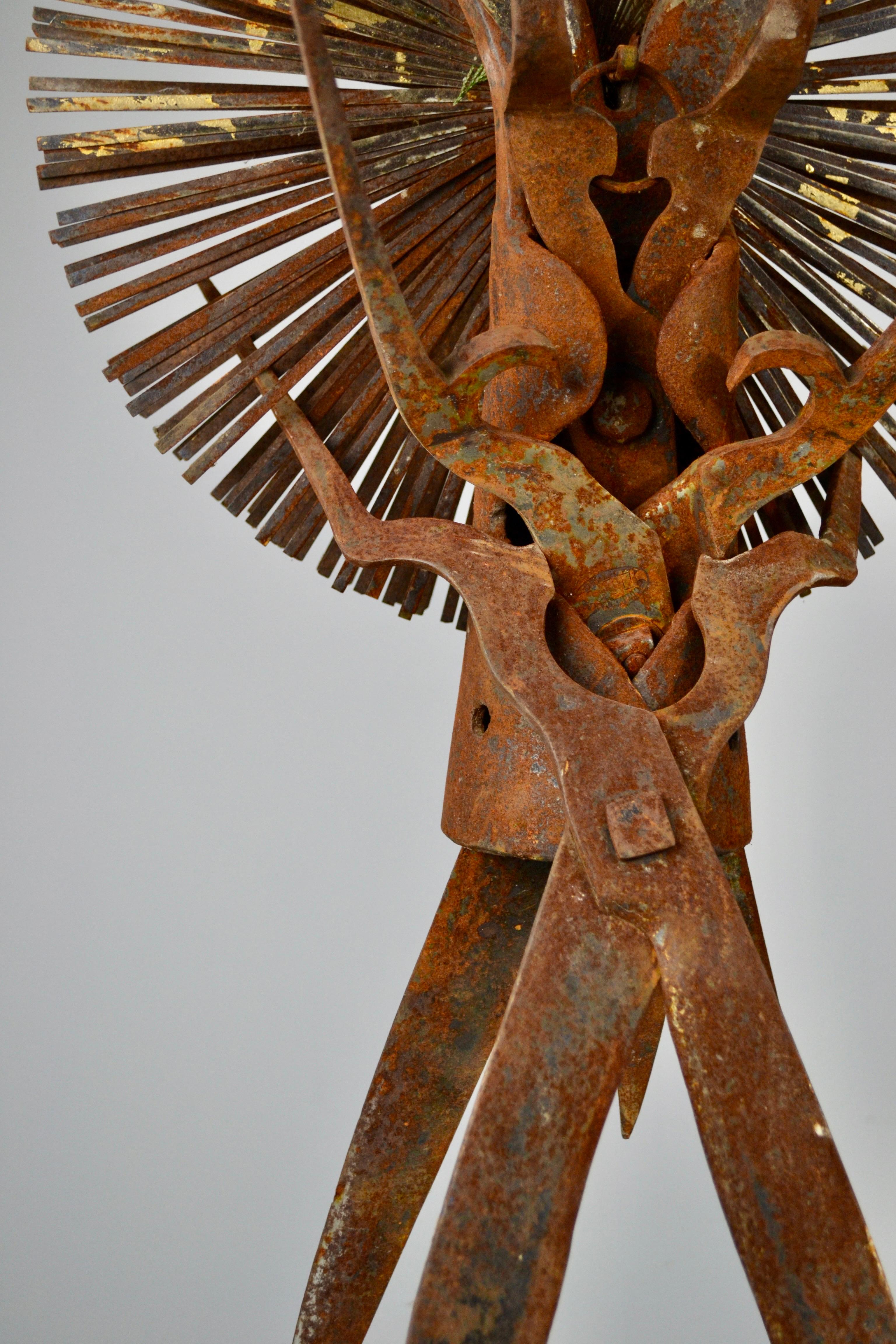 A huge brutalist Steel Totem – Gilbert Ségas, France, 1994 For Sale 3