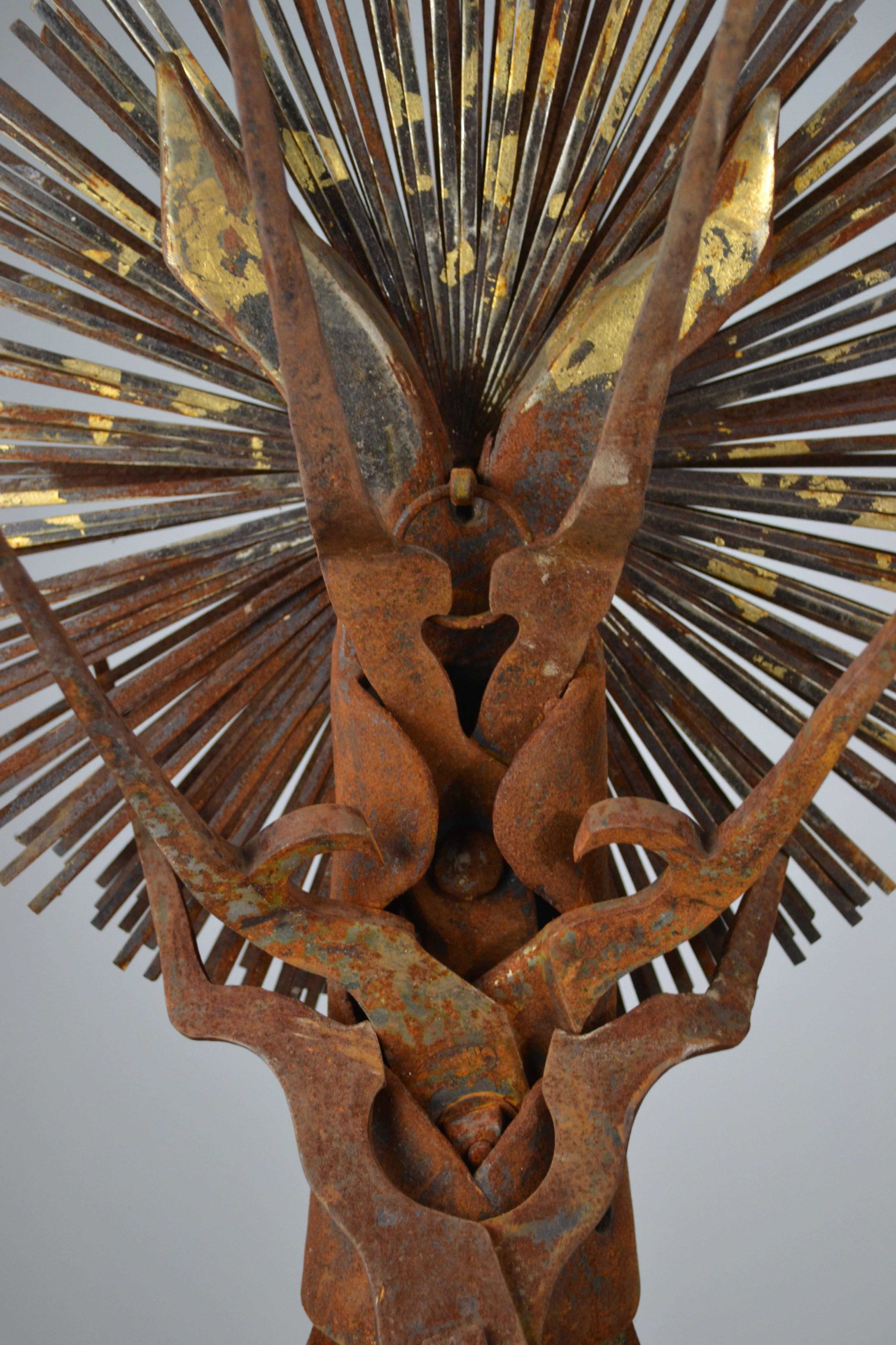 A huge brutalist Steel Totem – Gilbert Ségas, France, 1994 For Sale 4