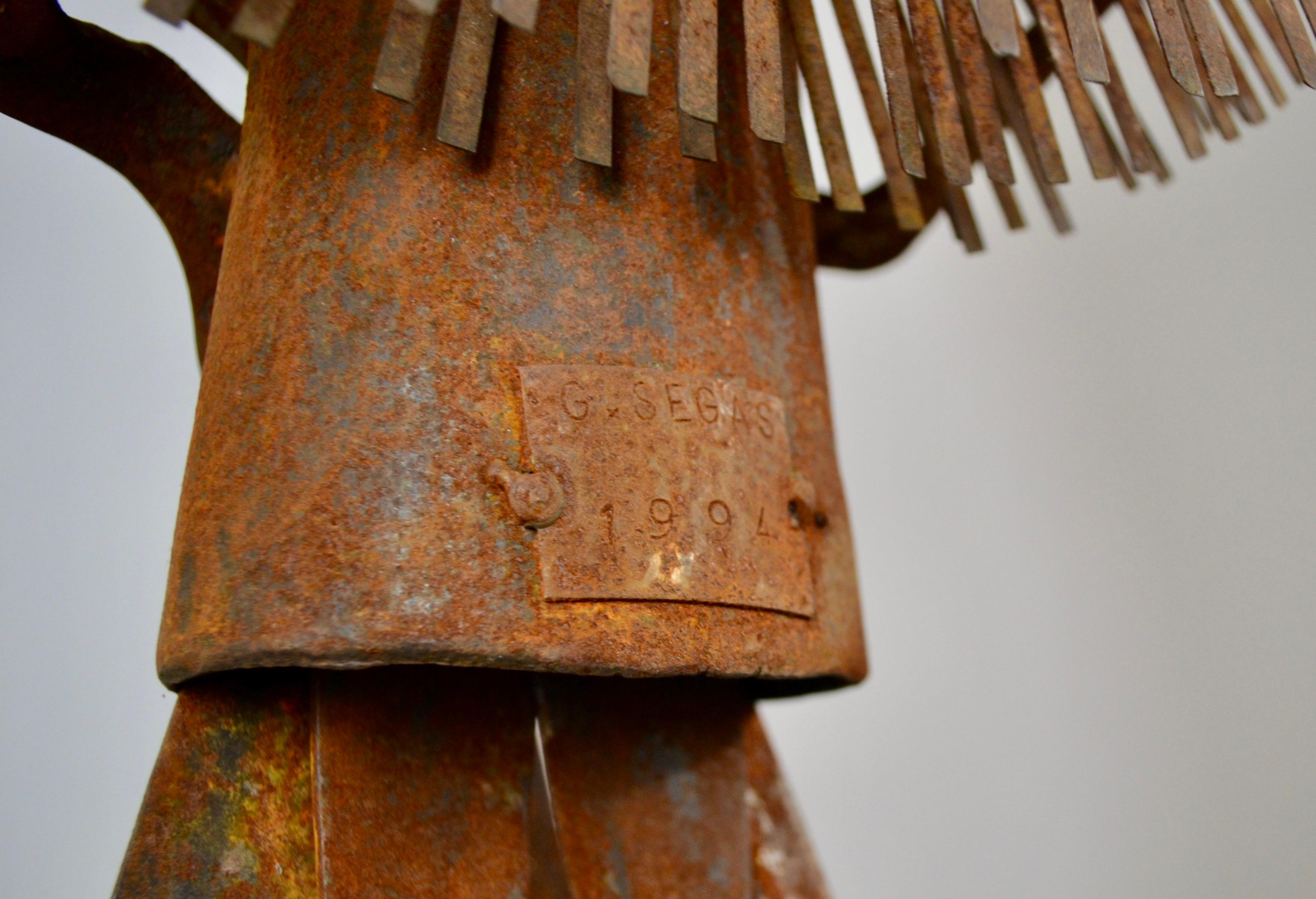 French A huge brutalist Steel Totem – Gilbert Ségas, France, 1994 For Sale