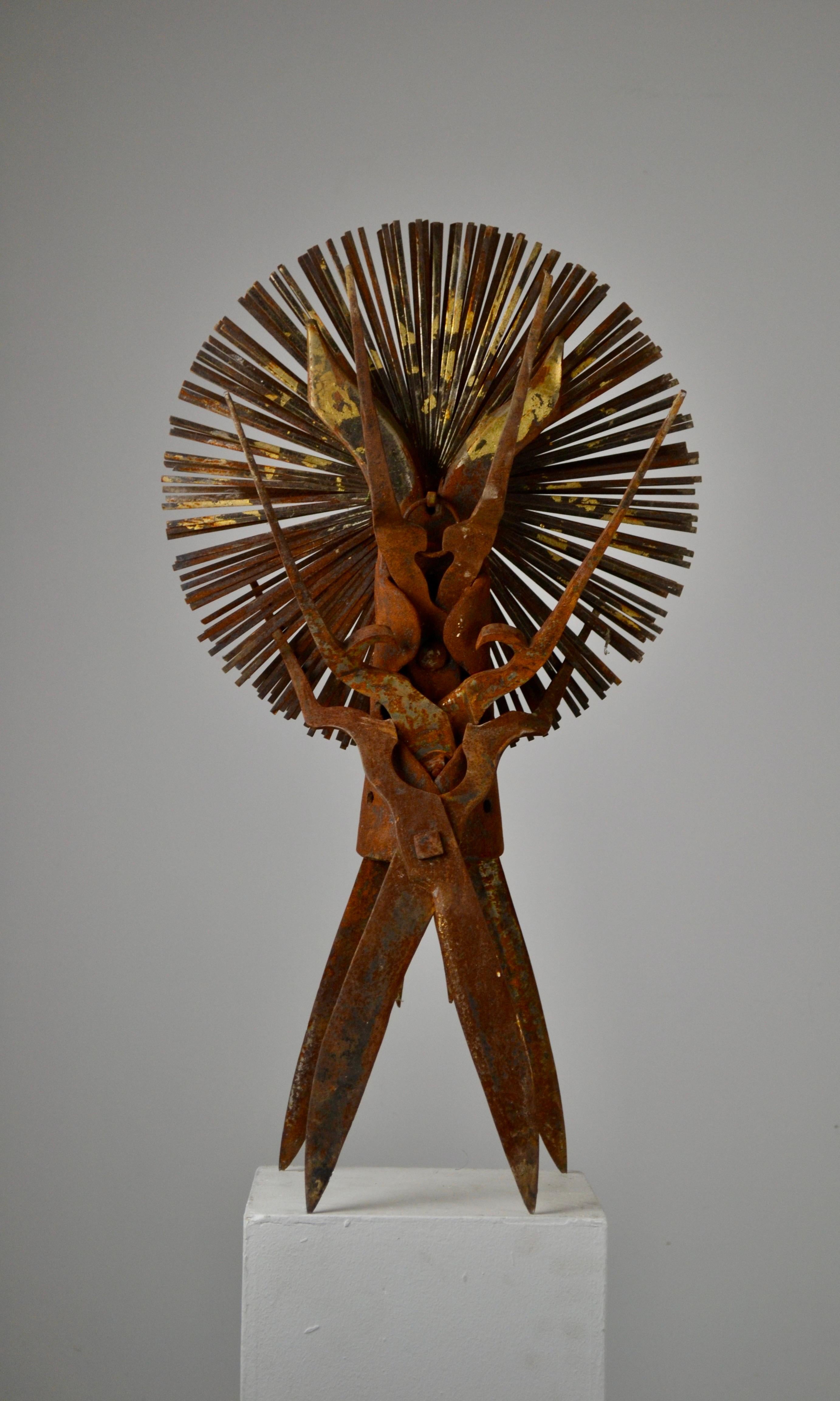 Welded A huge brutalist Steel Totem – Gilbert Ségas, France, 1994 For Sale