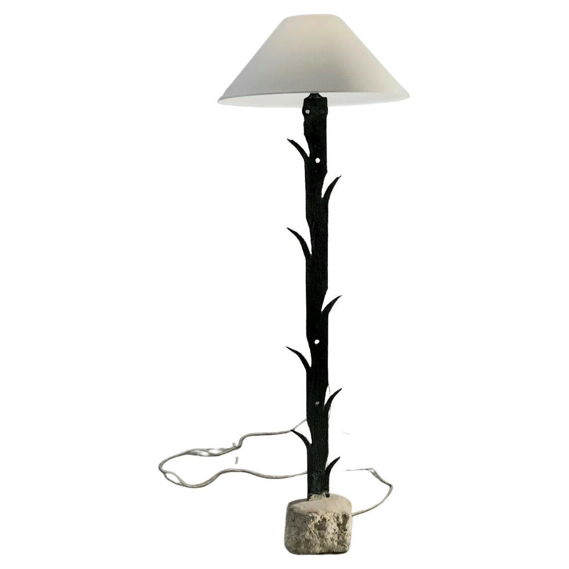 A Spectacular SHABBY-CHIC BRUTALIST Wrought Iron FLOOR LAMP, France 1970 For Sale