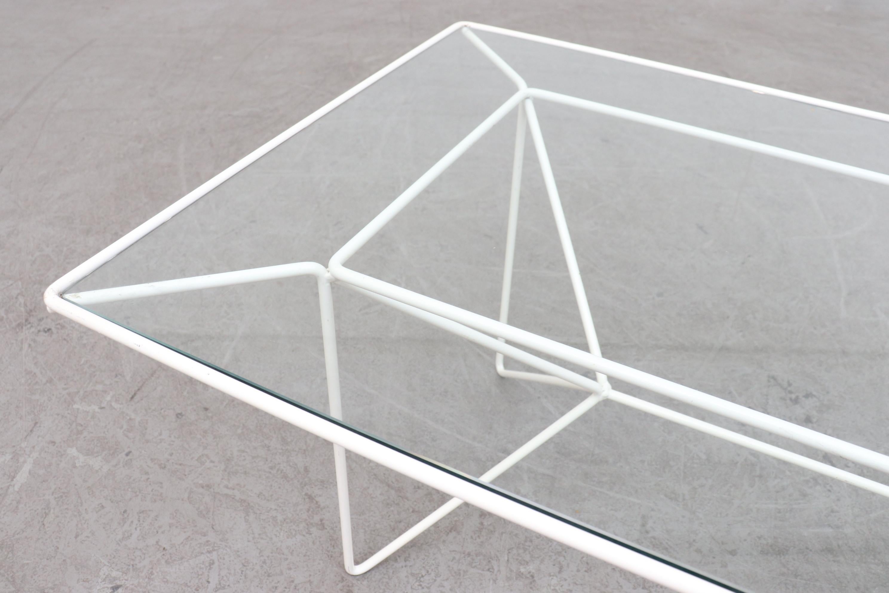 Dutch A. Bueno de Mesquita Inspired White Wire Coffee Table