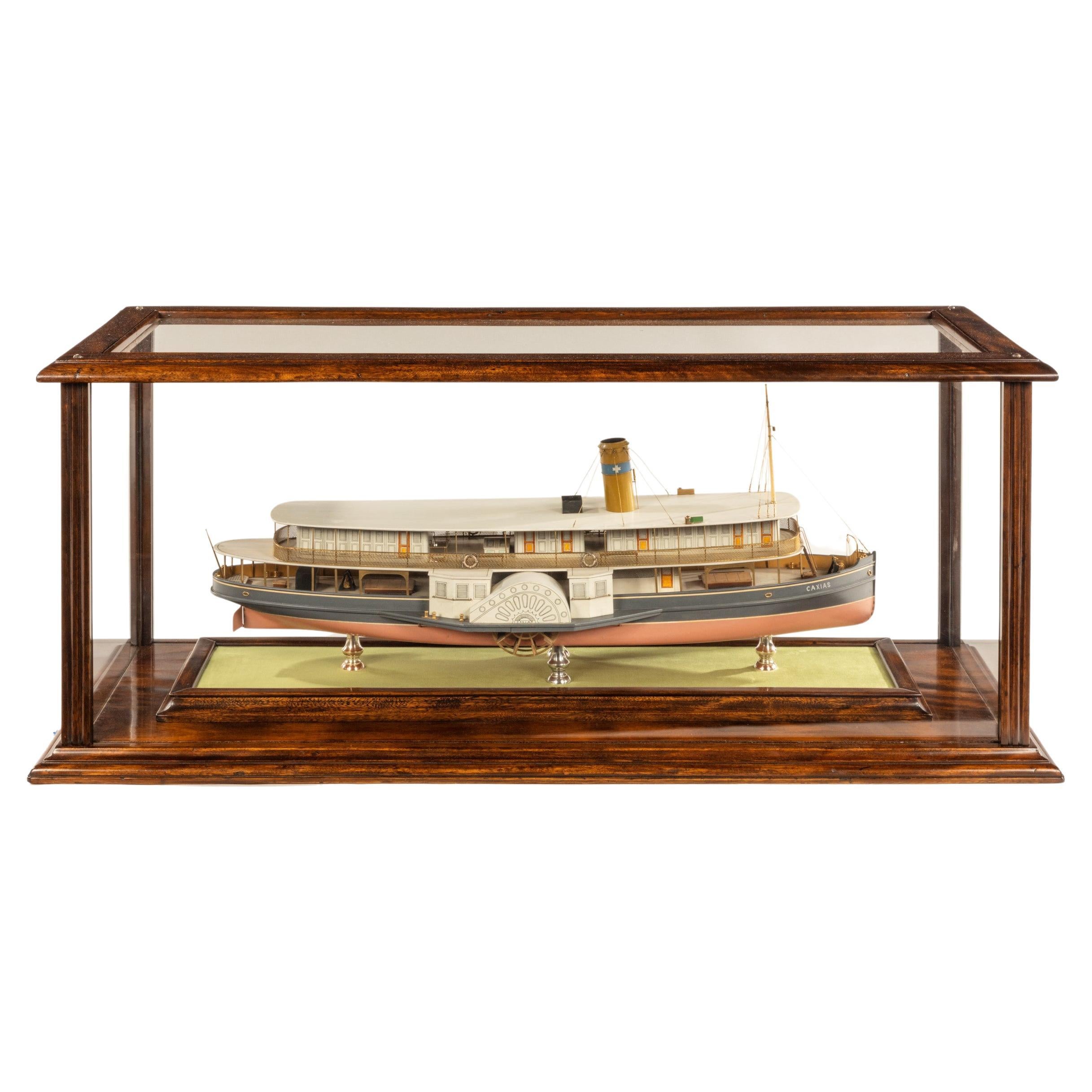 Builder’s Model of the Brazilian Passenger Paddle Steamer Caxias For Sale