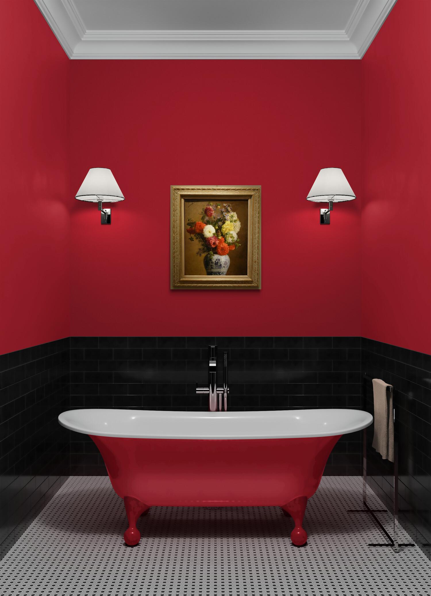 Belle Époque Un mazzo di dalie in un vaso giapponese , A.MELOT, 1883 in vendita