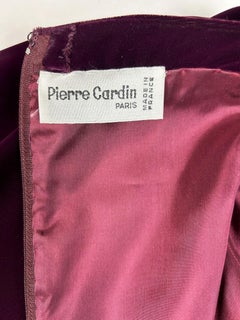 A burgundy velvet & lamé evening gown by Pierre Cardin Haute Couture Circa 1980