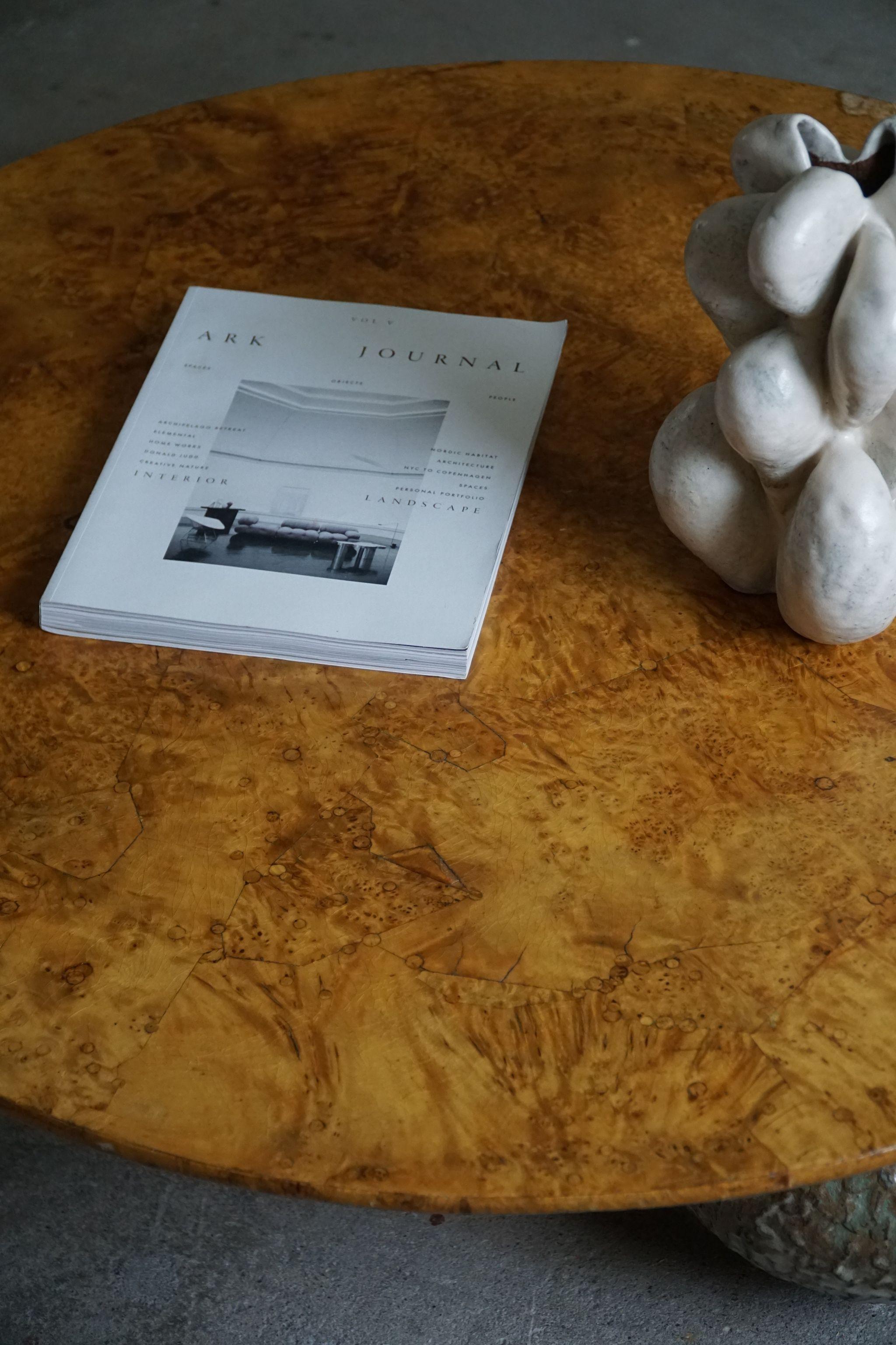 A Burl Table by eliaselias x Ole Victor, Ceramic & Birch, Danish Design, 2023 For Sale 8