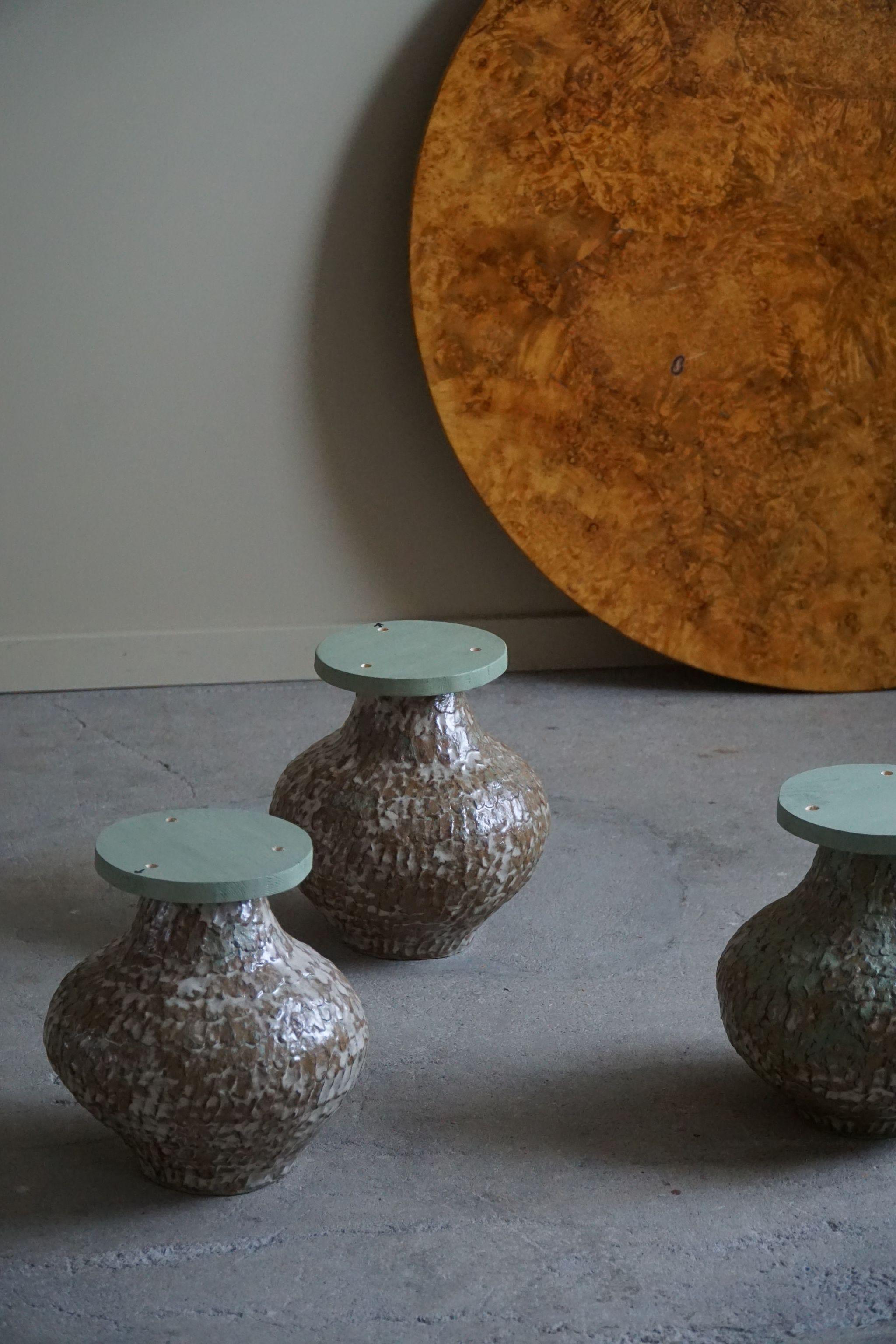 A Burl Table by eliaselias x Ole Victor, Ceramic & Birch, Danish Design, 2023 For Sale 14