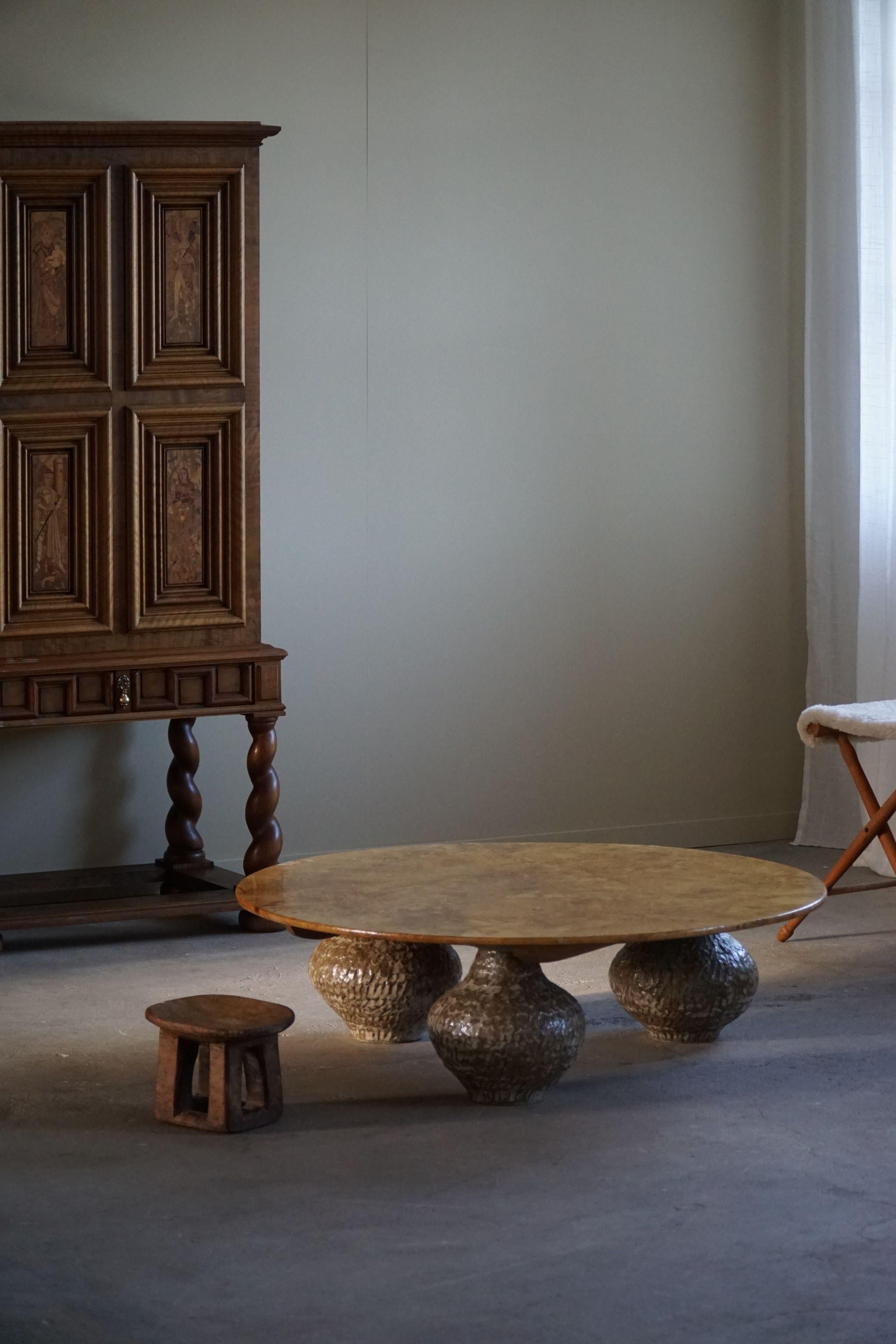 Scandinave moderne A Burl Table by eliaselias x Ole Victor, Ceramic & Birch, Danish Design, 2023 en vente