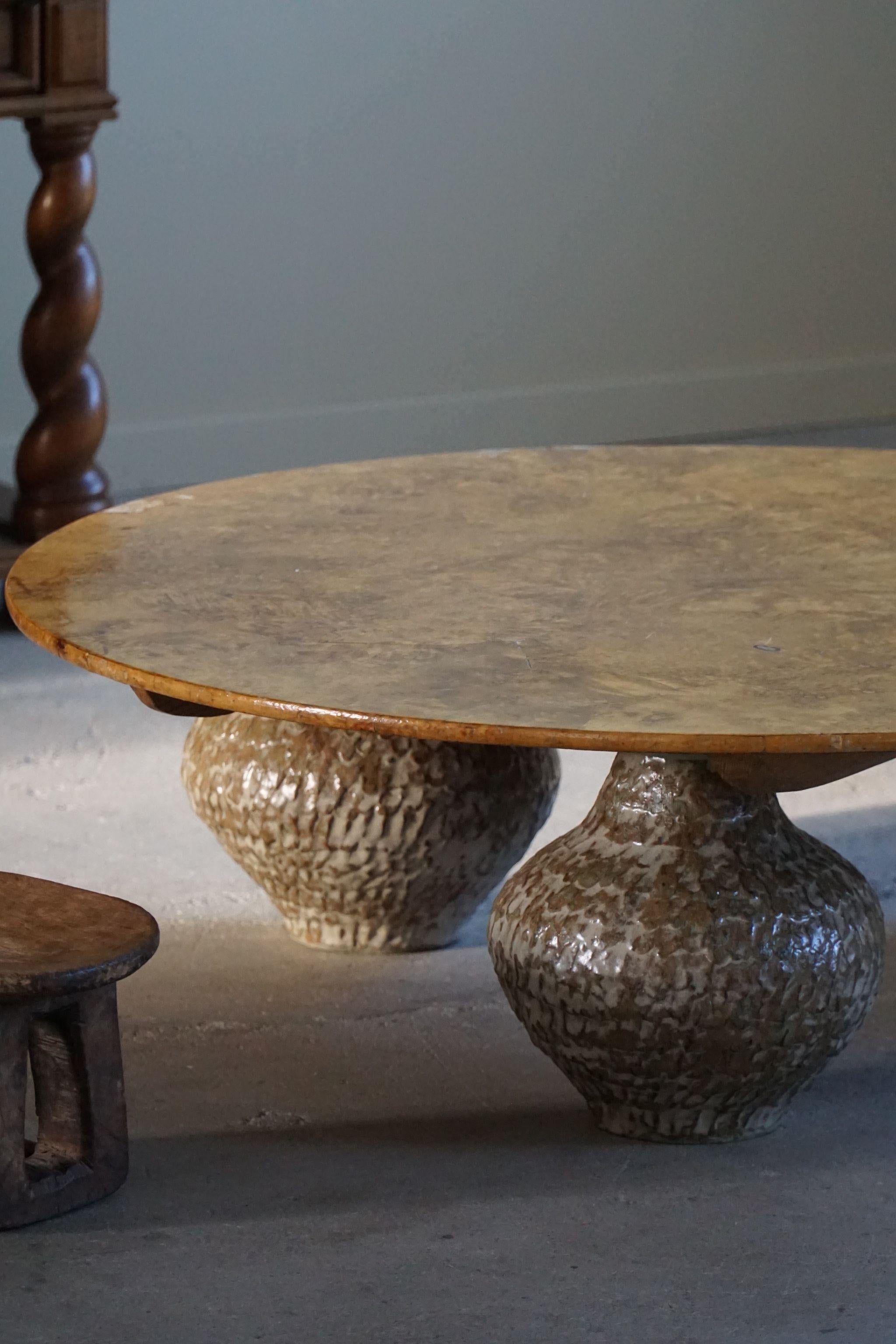 Fait main A Burl Table by eliaselias x Ole Victor, Ceramic & Birch, Danish Design, 2023 en vente