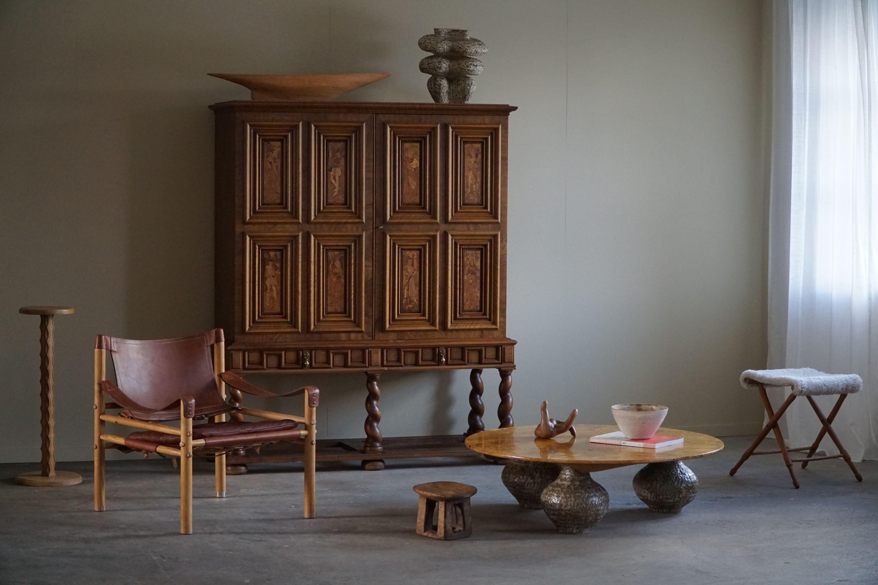 A Burl Table by eliaselias x Ole Victor, Ceramic & Birch, Danish Design, 2023 For Sale 2