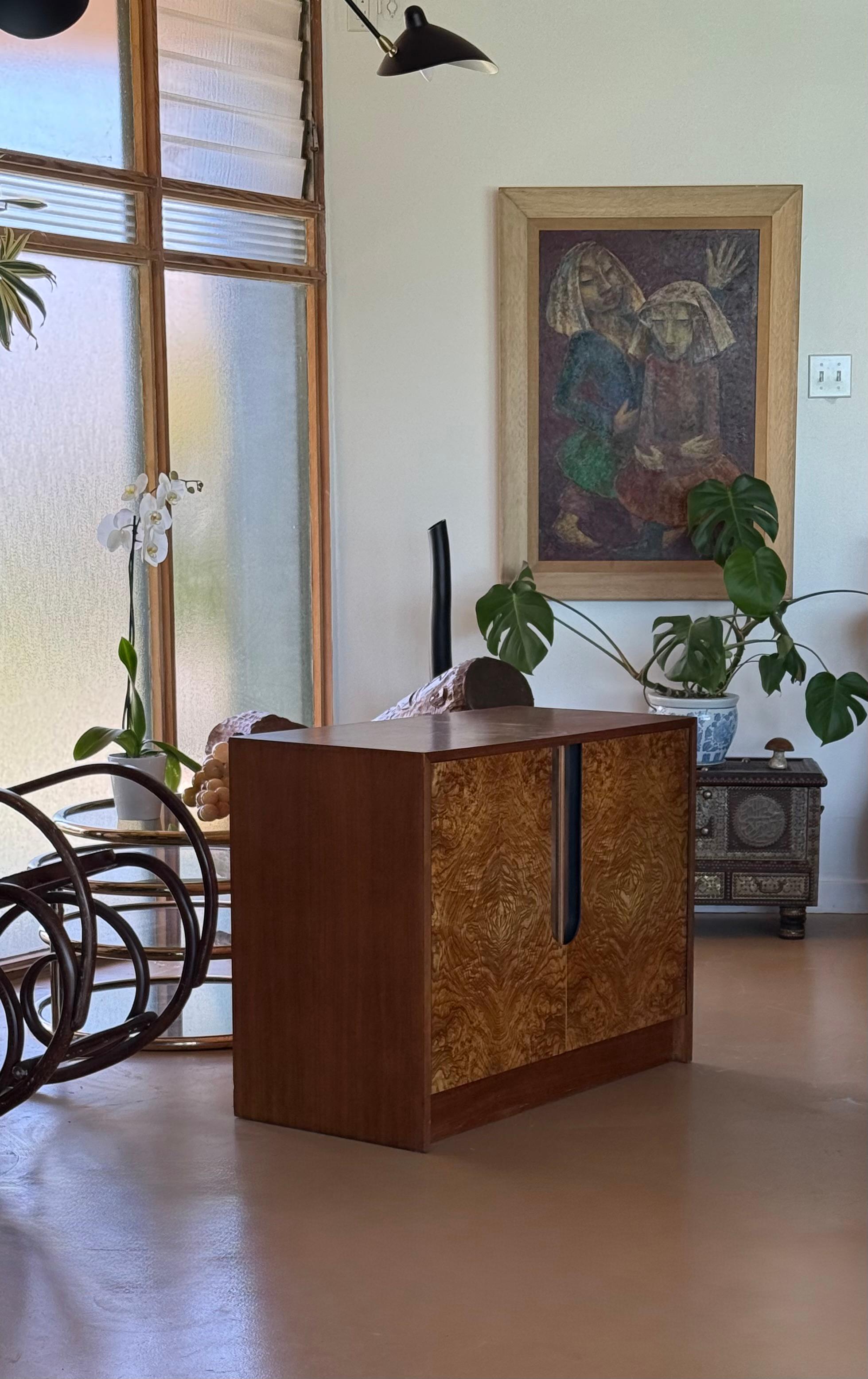 Armadio/cassettiera in legno di radica e cromo di Milo Baughman, circa 1970 in vendita 12