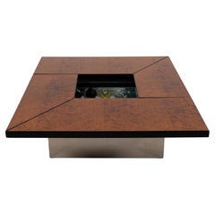 Used A Burl Wood Sliding Coffee Table or Bar by Paul Michel, Belgium c.1970