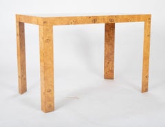 Burled Olive Wood Parsons Console Table by Dunbar