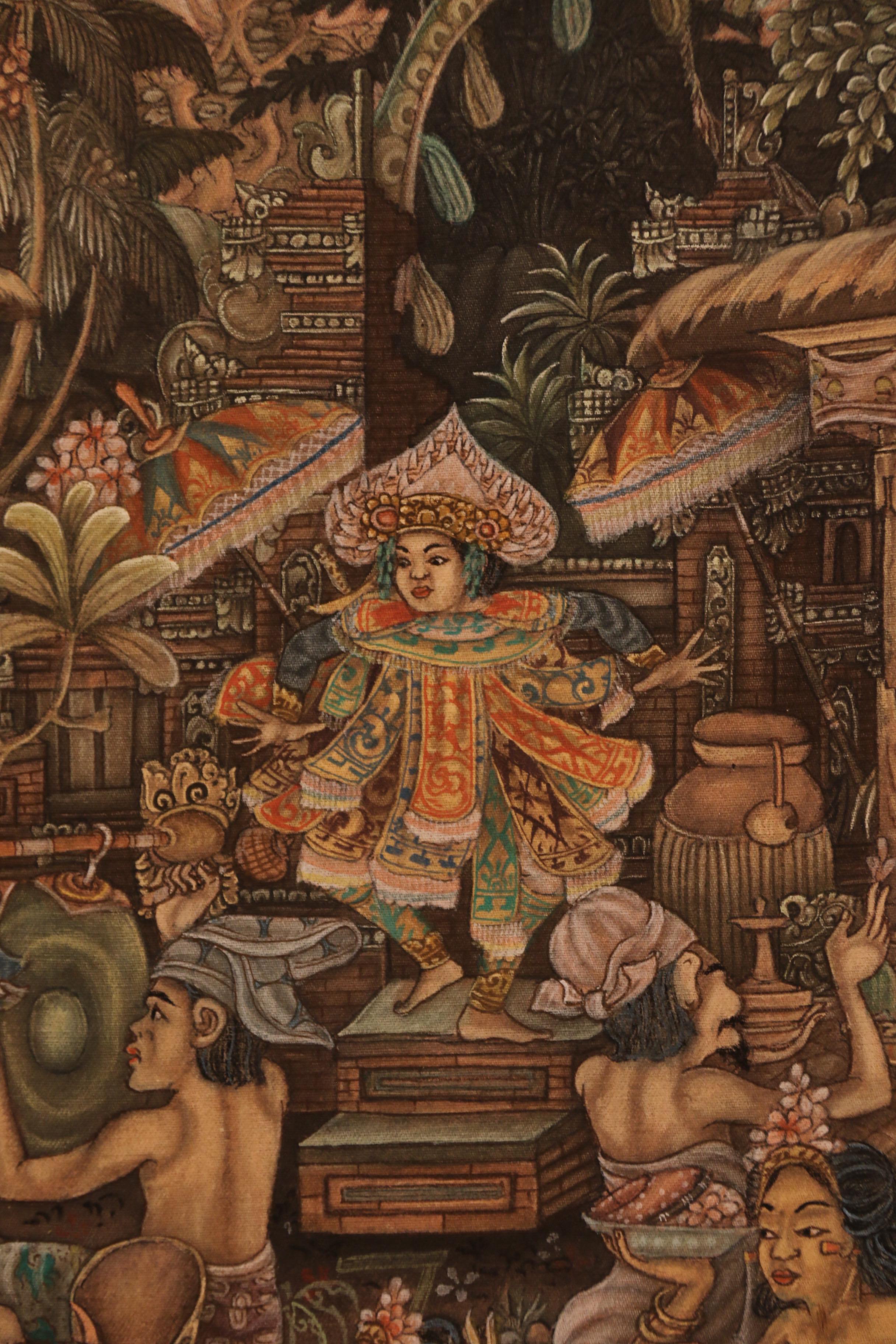 A Burmese painting showing a colourful scene of a a ceremonial celebration For Sale 5