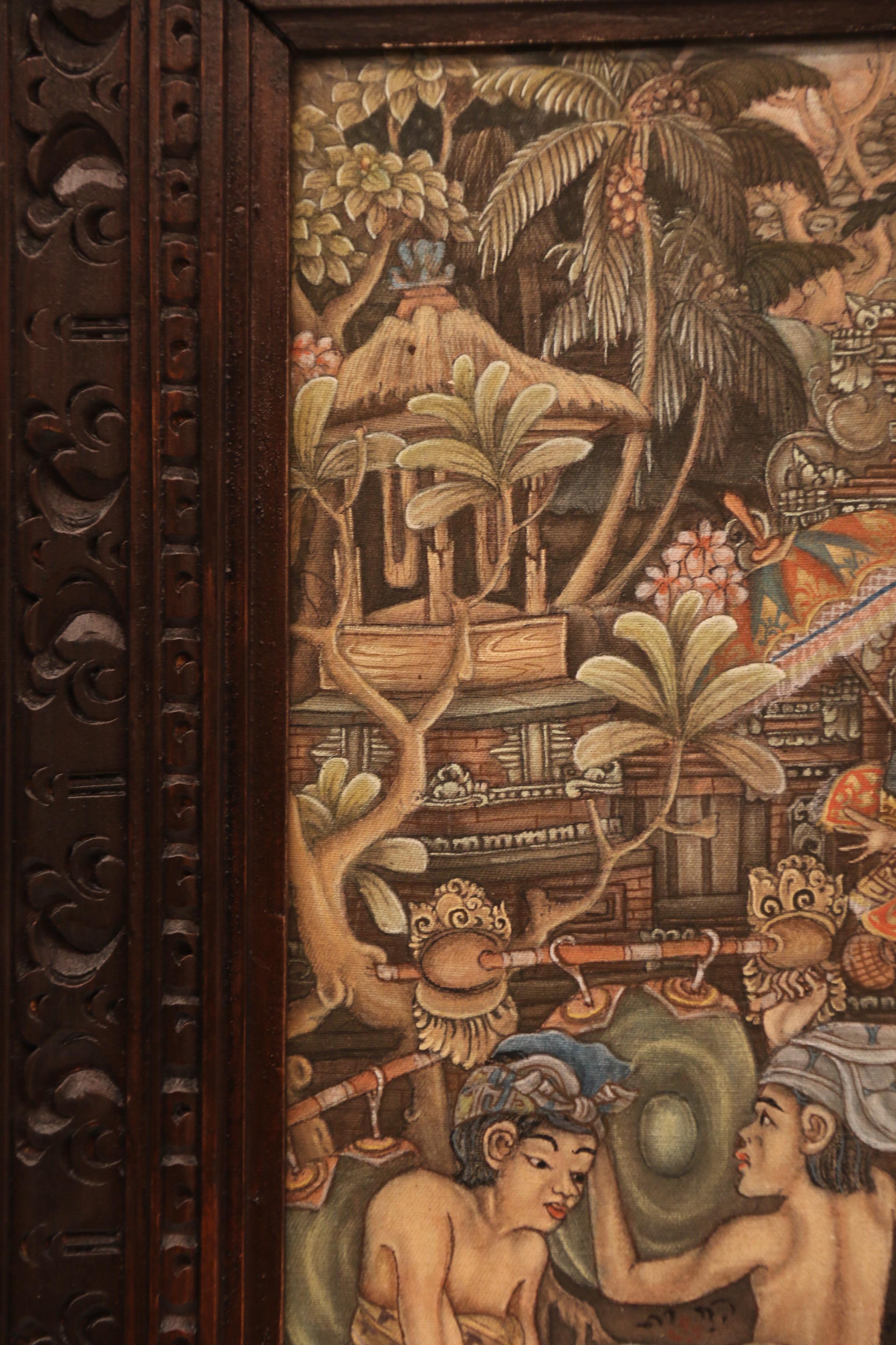 A Burmese painting showing a colourful scene of a a ceremonial celebration For Sale 6