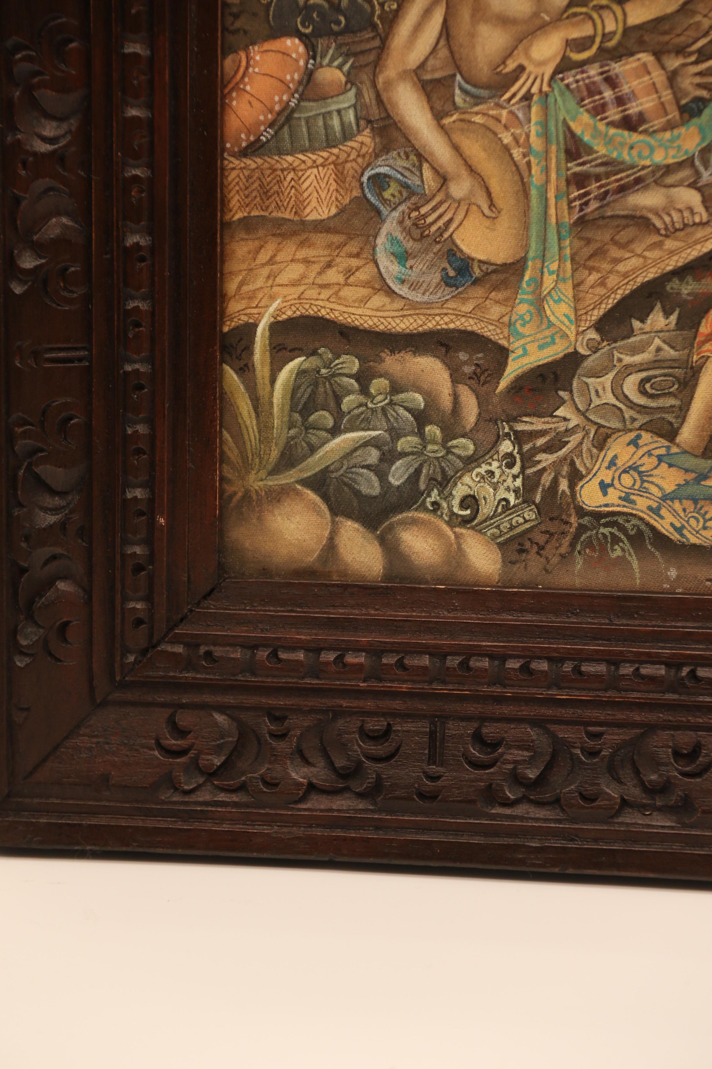 A Burmese painting showing a colourful scene of a a ceremonial celebration For Sale 8
