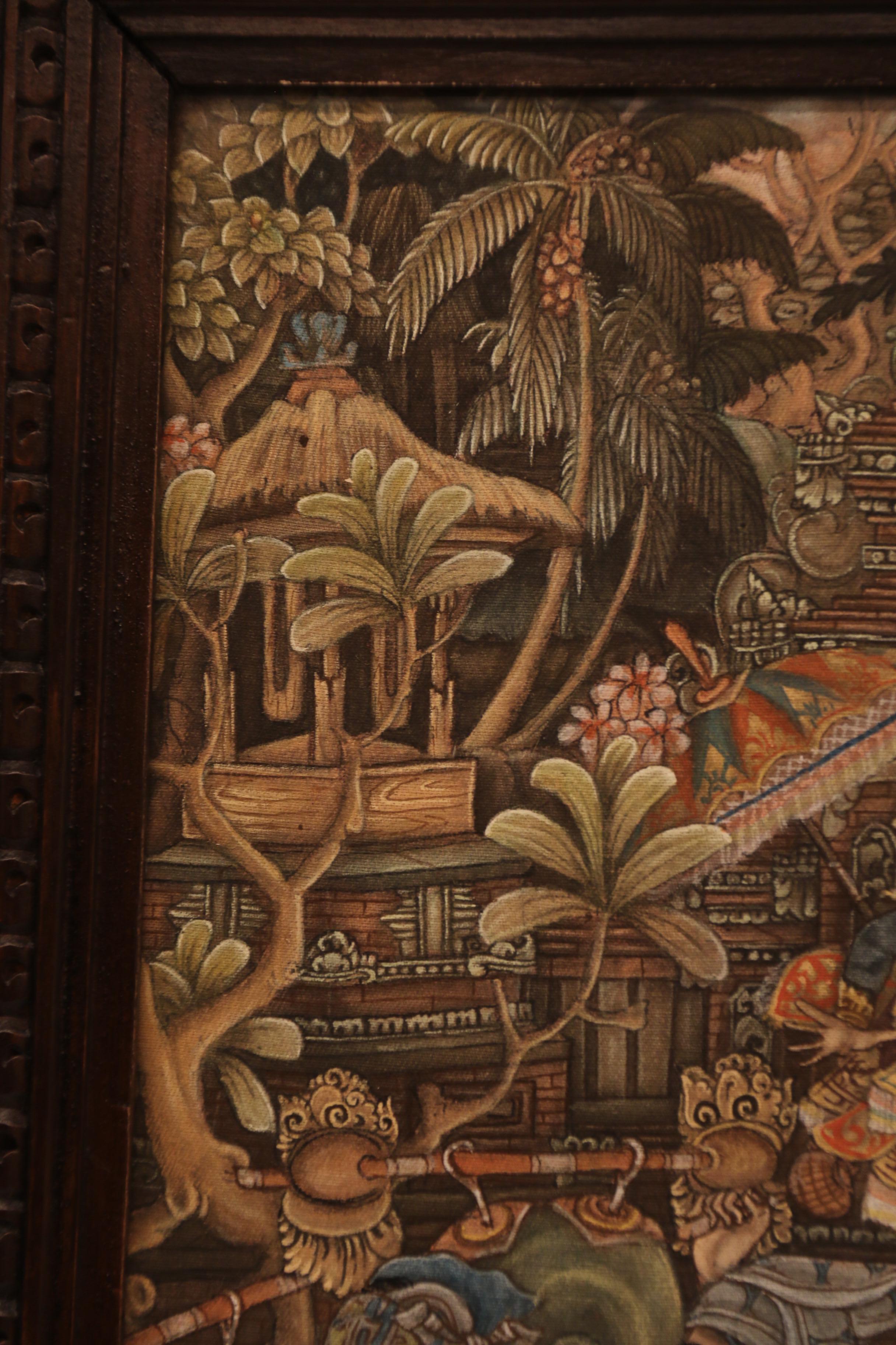 A Burmese painting showing a colourful scene of a a ceremonial celebration In Good Condition For Sale In Central England, GB