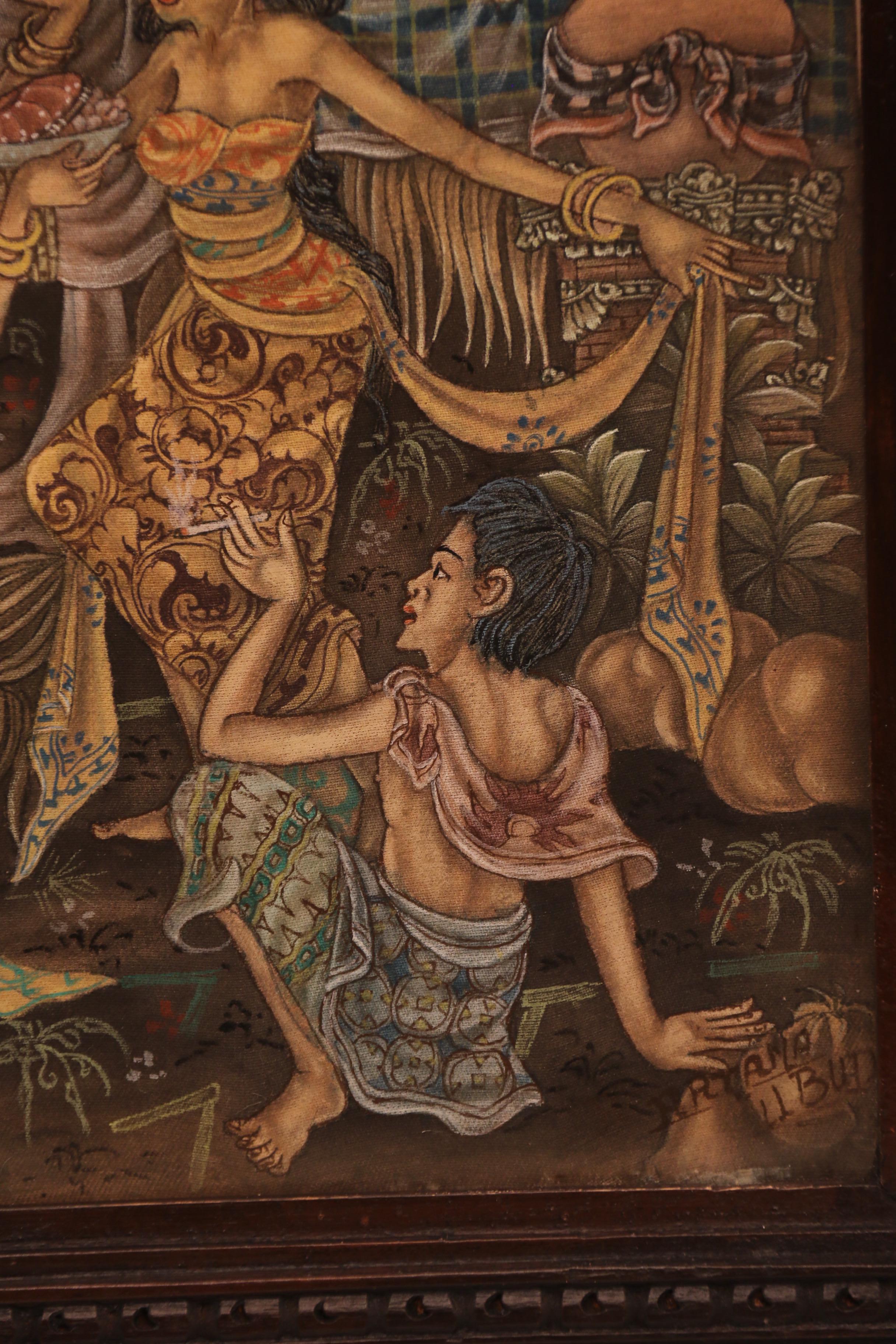 A Burmese painting showing a colourful scene of a a ceremonial celebration For Sale 2