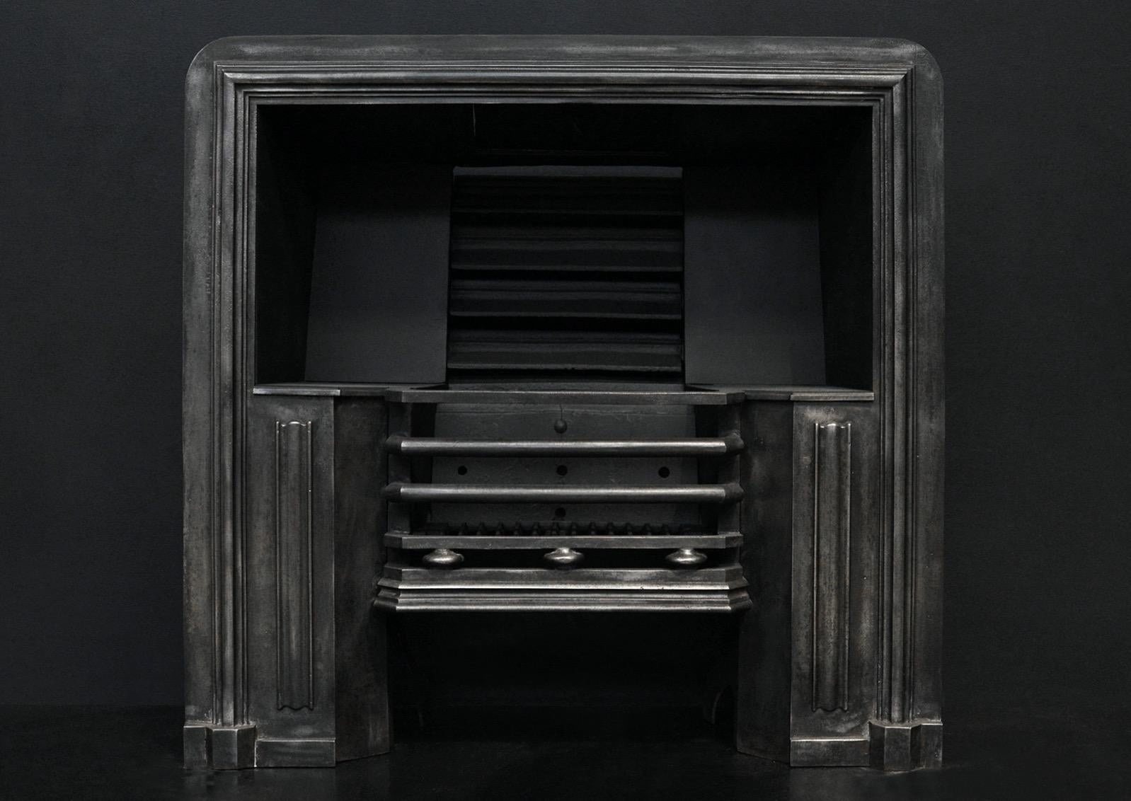 19th Century A Burnished Cast Iron Register Grate. For Sale