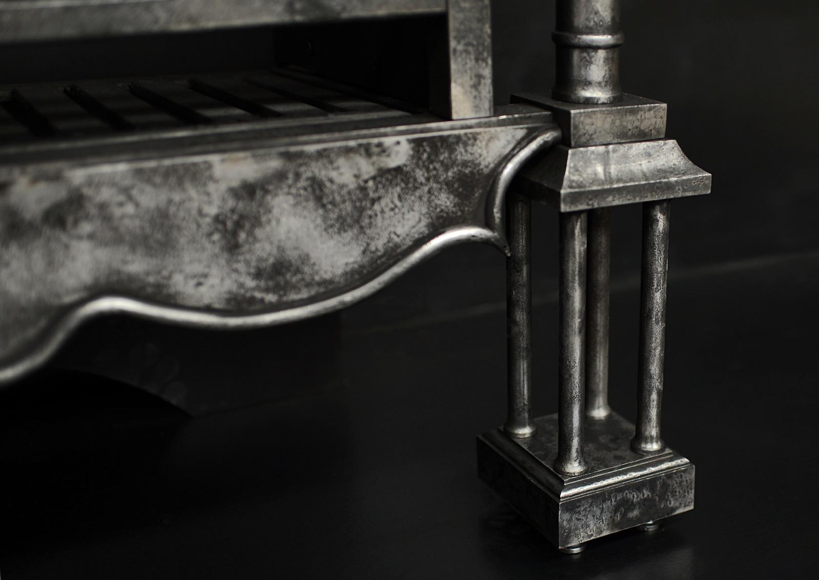 Contemporary A Burnished Steel Firegrate in the Georgian Manner For Sale