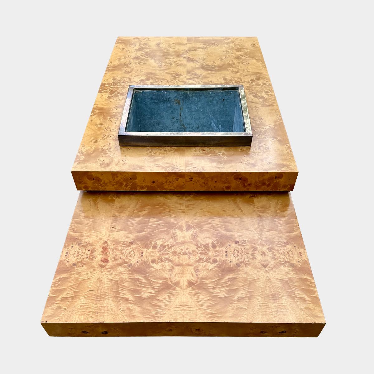 Table à cocktail seau à glace en orme A Burr par J C Mahey pour Roche Bobois en vente 3