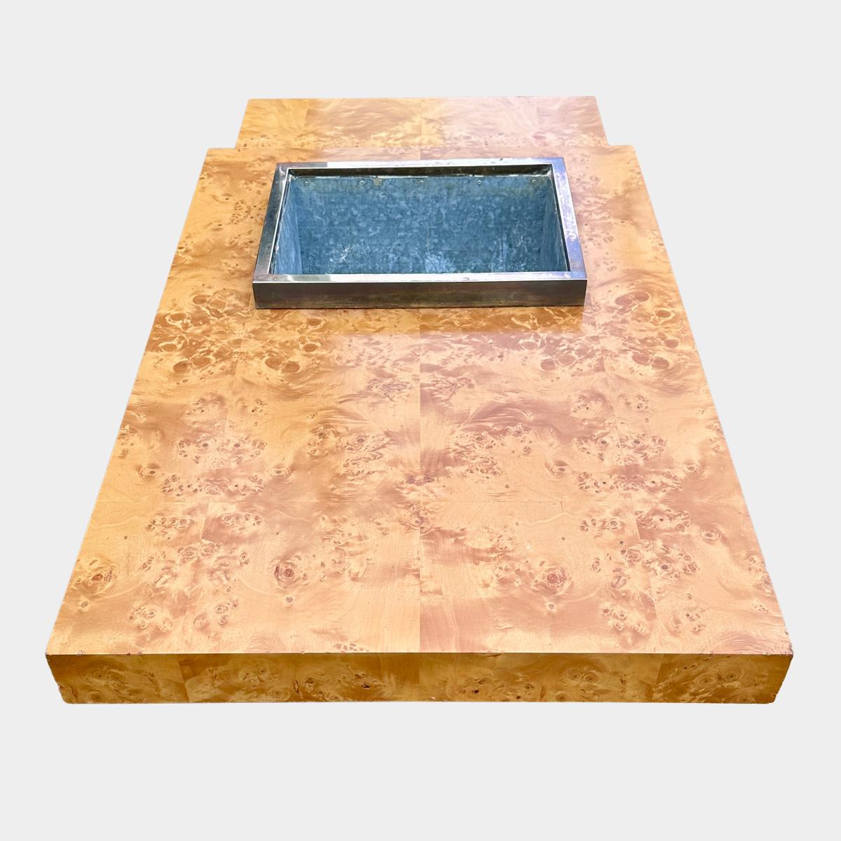 Table à cocktail seau à glace en orme A Burr par J C Mahey pour Roche Bobois en vente 4