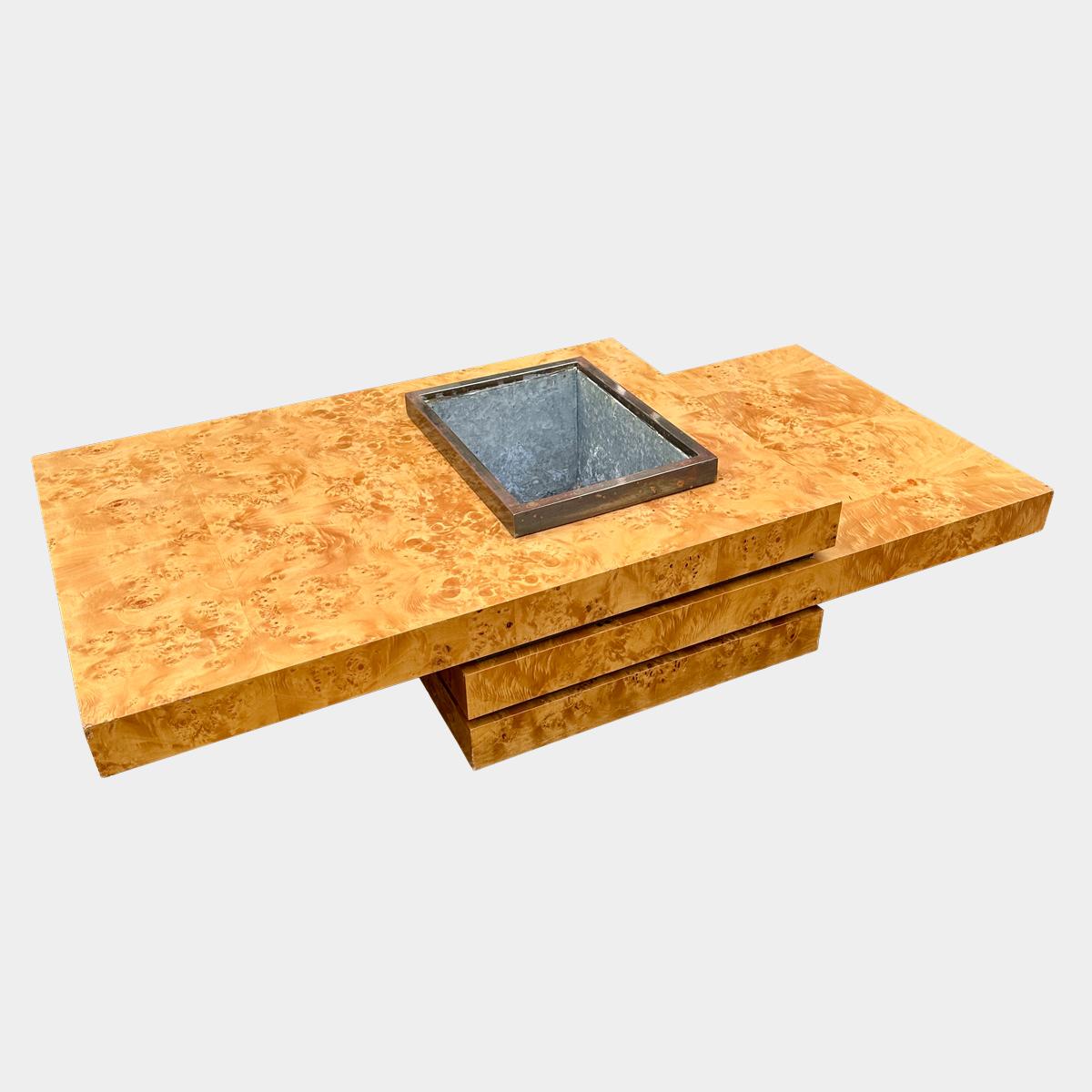 Table à cocktail seau à glace en orme A Burr par J C Mahey pour Roche Bobois en vente 5