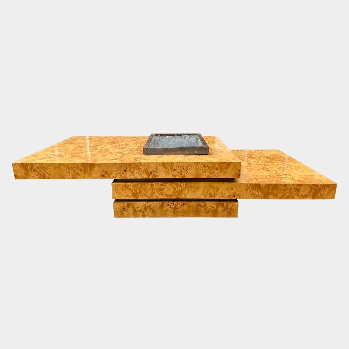 Table à cocktail seau à glace en orme A Burr par J C Mahey pour Roche Bobois en vente 6
