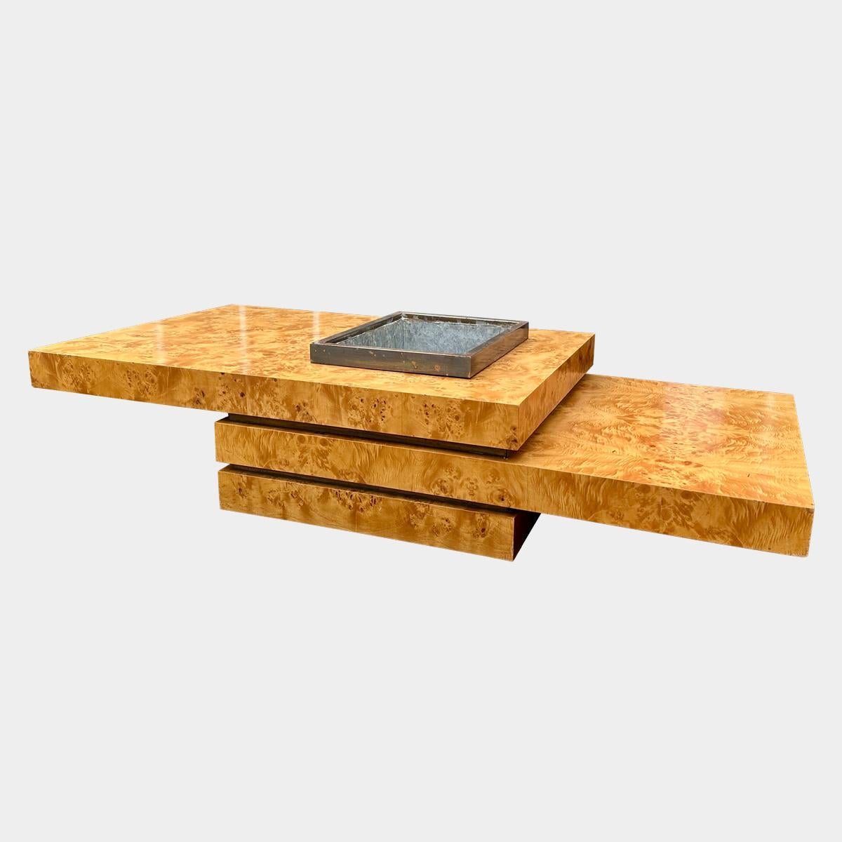 Table à cocktail seau à glace en orme A Burr par J C Mahey pour Roche Bobois en vente 7