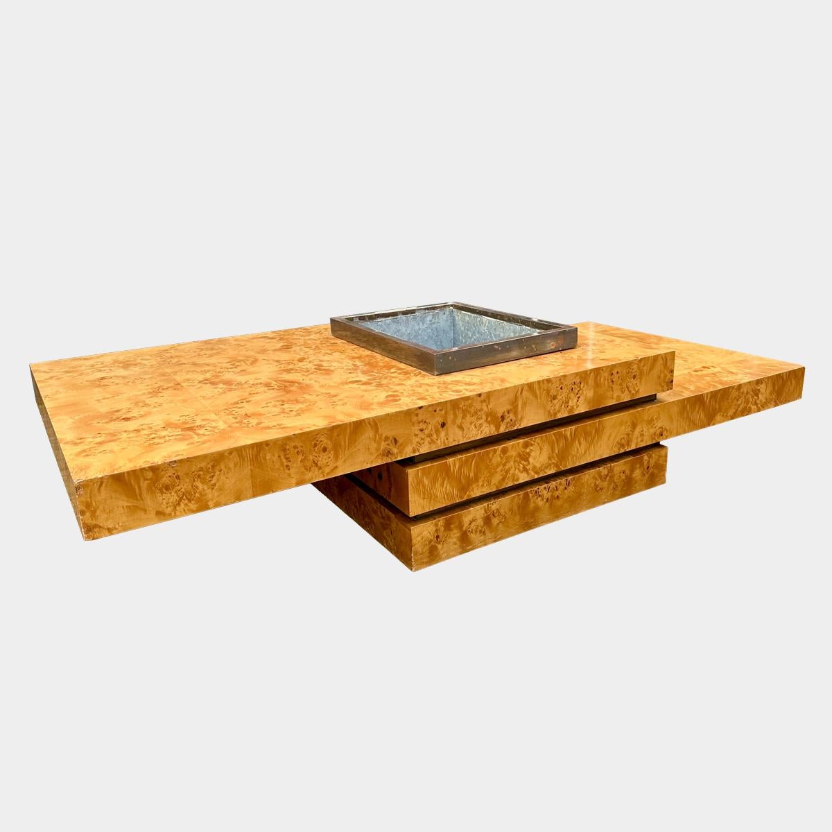 Table à cocktail seau à glace en orme A Burr par J C Mahey pour Roche Bobois en vente 2