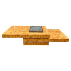 Table à cocktail seau à glace en orme A Burr par J C Mahey pour Roche Bobois
